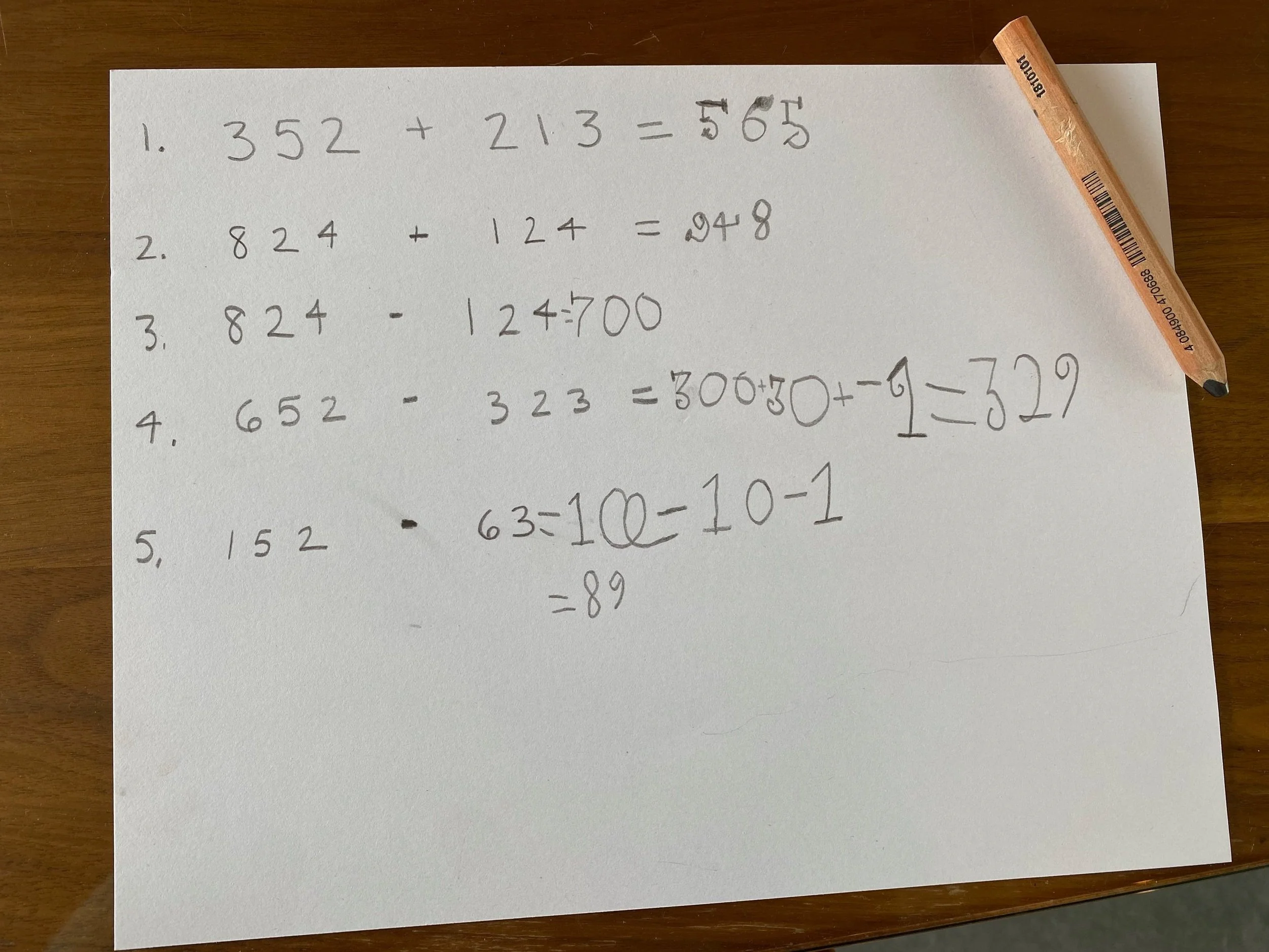 Mental Algebraic Addiiton / Subtraction