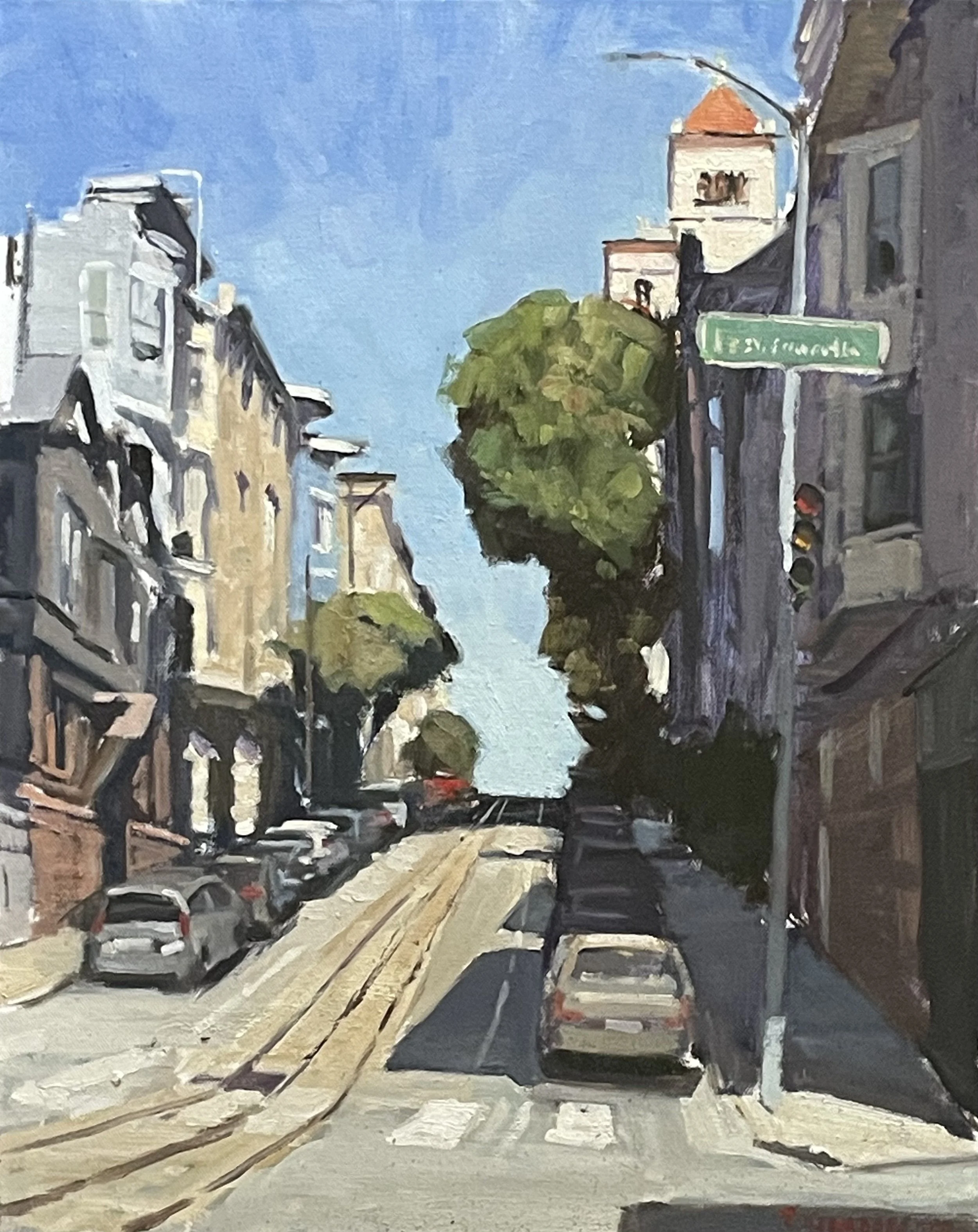 Looking up Washington St , SF CA
