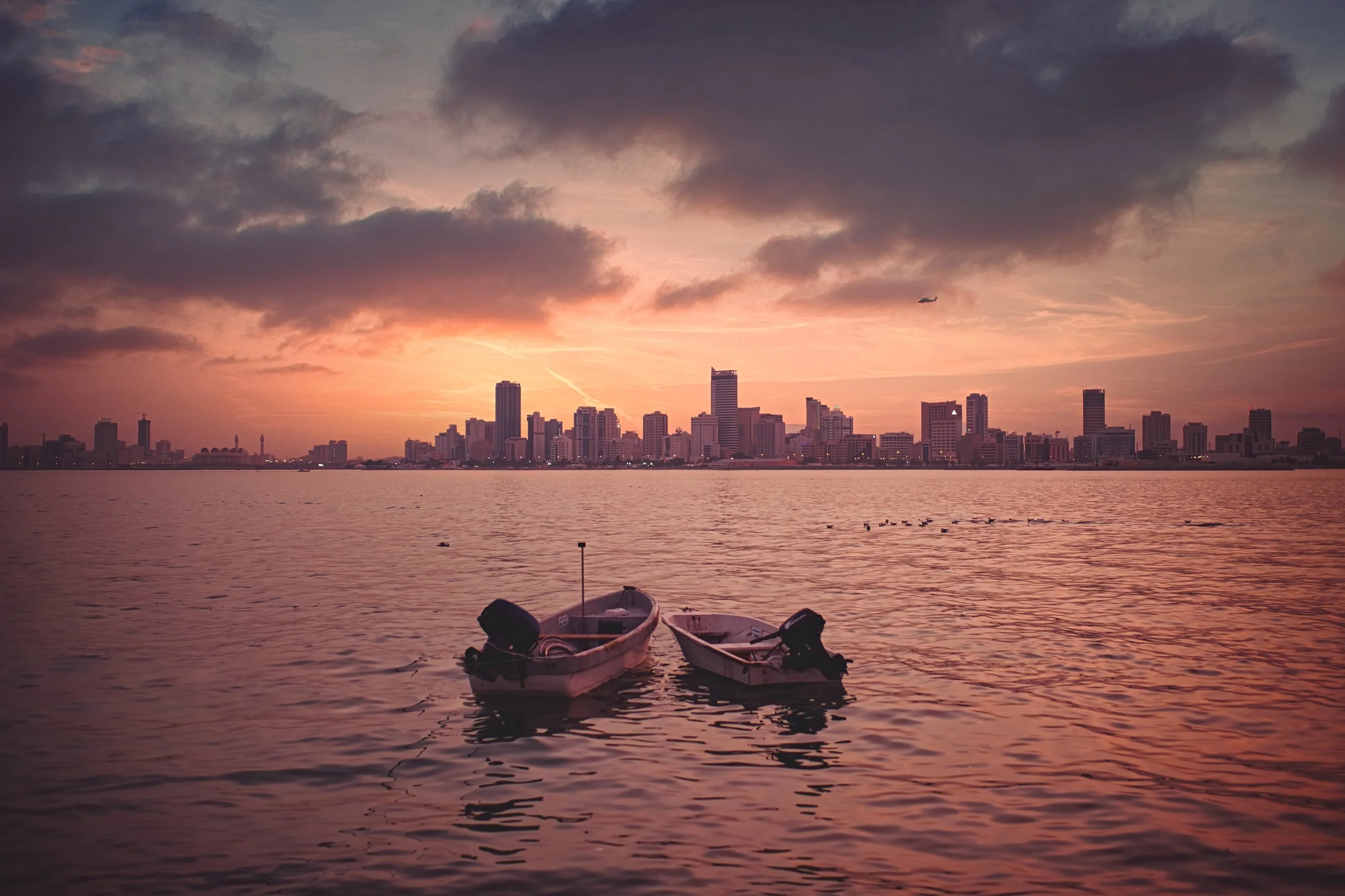 Sunset over the bay