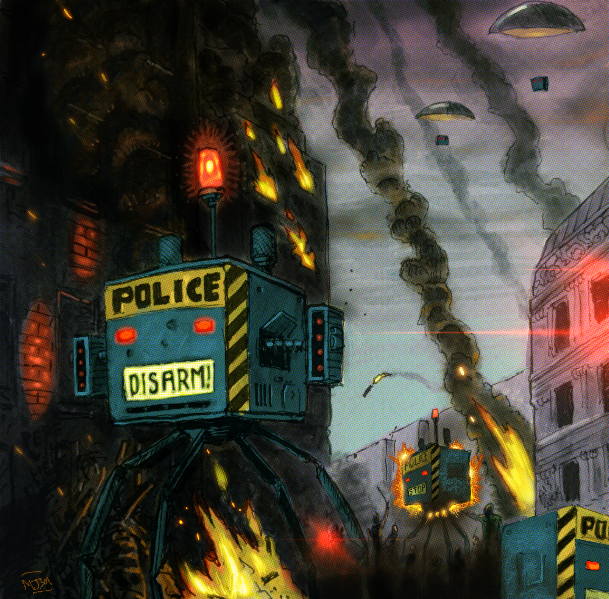 The AI Police Department drop their cube cops on booze town