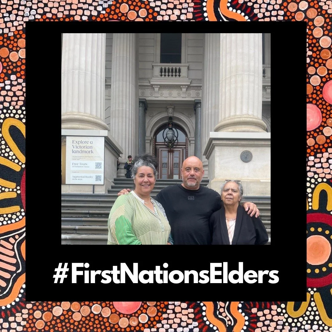 Had a great yarn with Aunty Gail and Uncle Bill on the steps of Parliament the other day, before taking it inside to talk about @victorianparliament plans to give one of the rooms a First Nations name. 
Proud to support our Elders in this work, and e