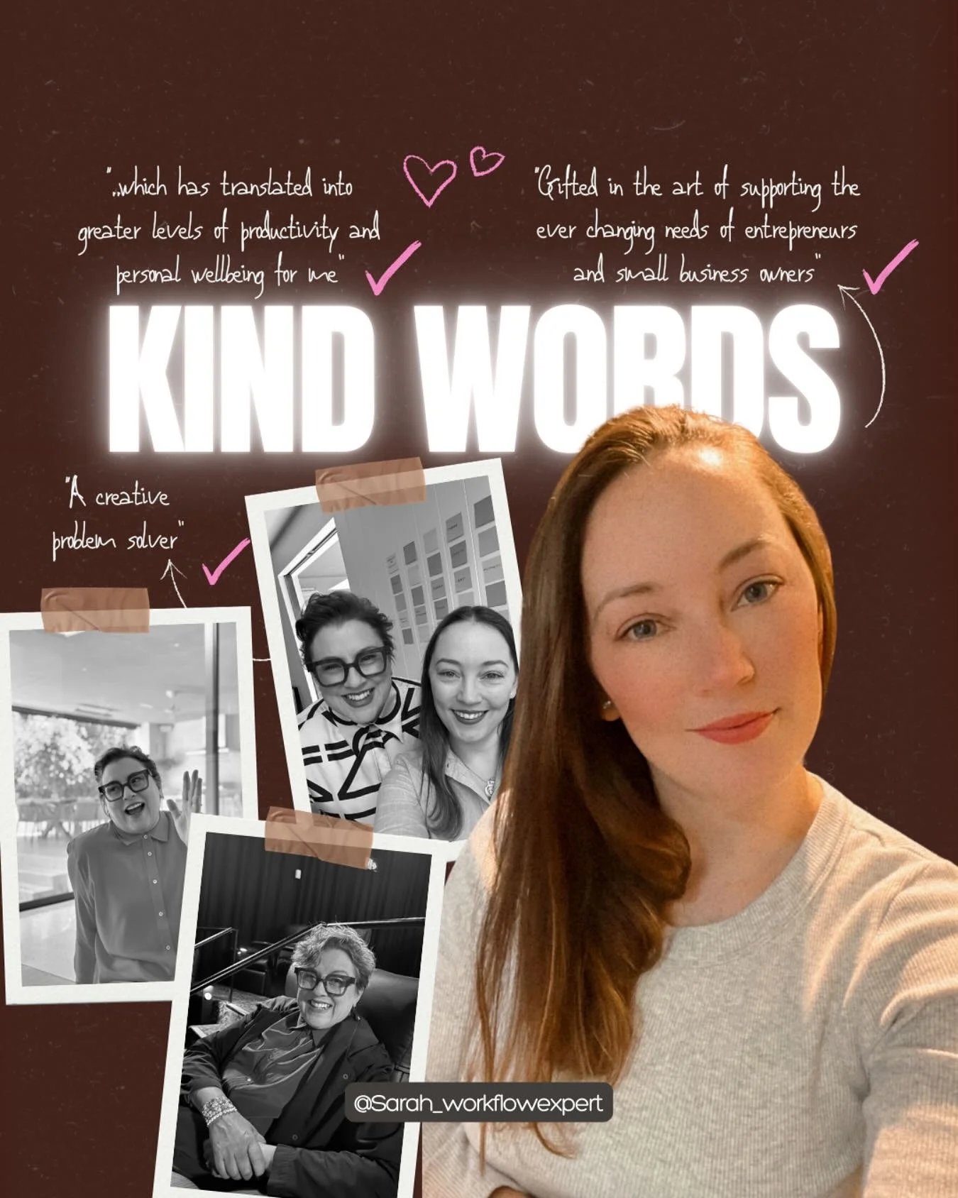 I&rsquo;m not crying, you&rsquo;re crying! 🥹

&ldquo;Sarah is a creative problem solver, both commercially and technically astute and gifted in the art of supporting the ever changing needs of entrepreneurs and small business owners. I have had the 