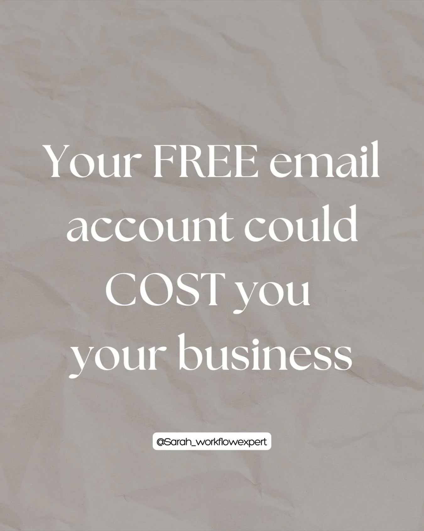 🚨 If you lost access to your email tomorrow, how much of your business would you lose?

If you&rsquo;re using @gmail.com, @hotmail.com, or (worst of all) @yahoo.com to run your business, you&rsquo;re making me cringe. And you&rsquo;re a disaster wai