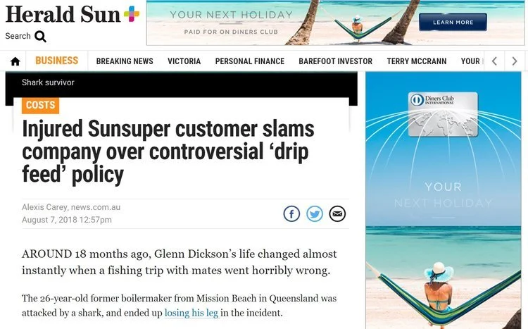 Injured Sunsuper customer slams company over controversial βdrip feedβ policy
