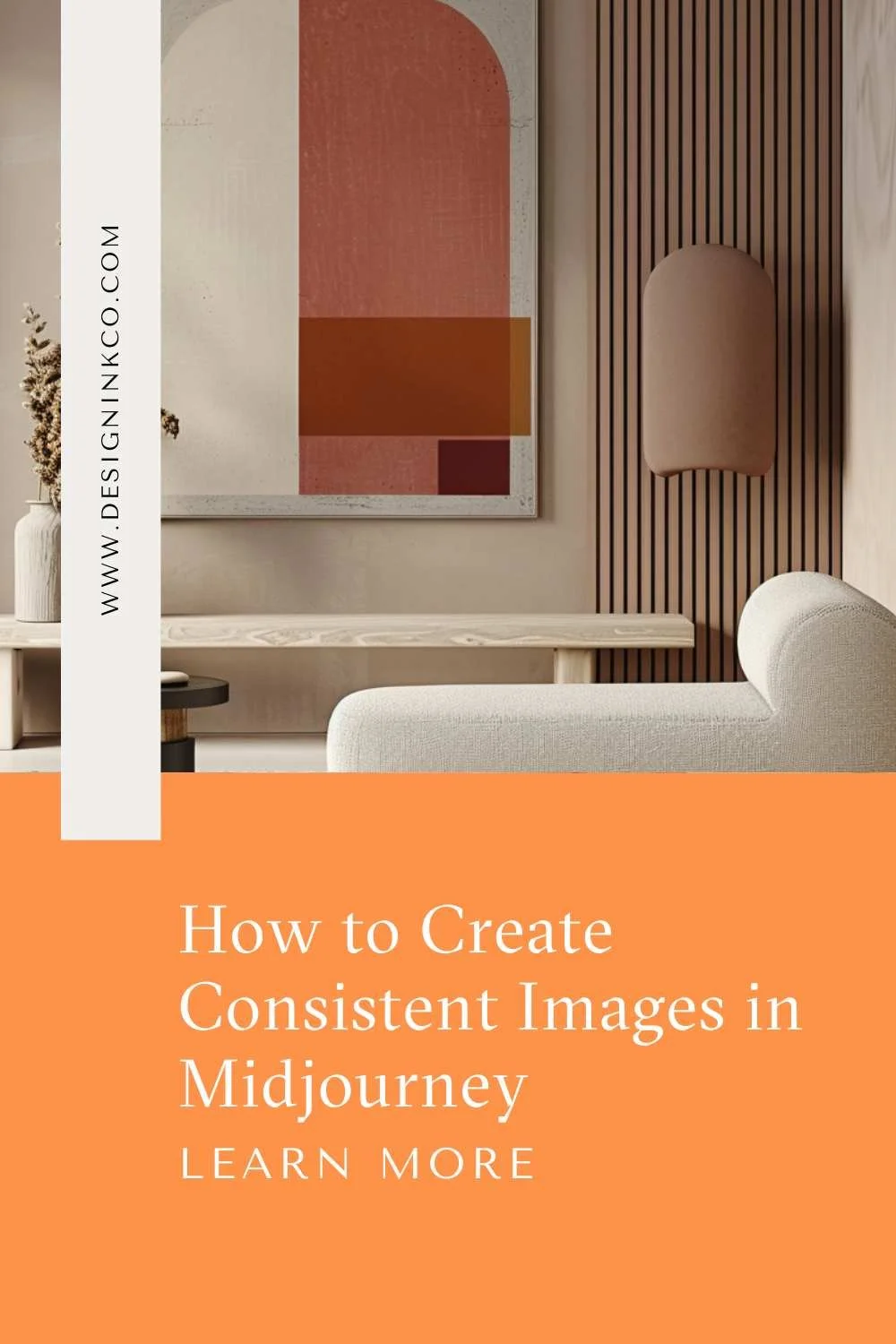 Pinterest pin about how to create consistent images in midjourney