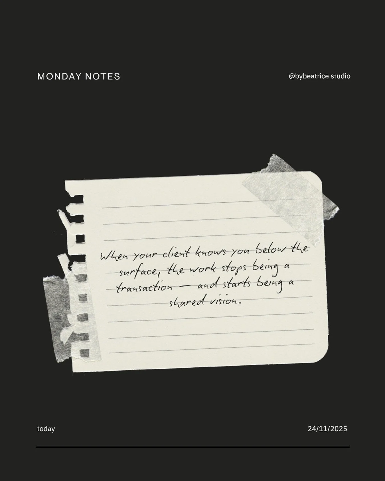 I learned this the moment a client asked me a question no one had ever asked before:

&ldquo;What does this project mean to you?&rdquo;

Not what it would cost.
Not how long it would take.
Not even what the deliverables were.

But what it meant.
And 