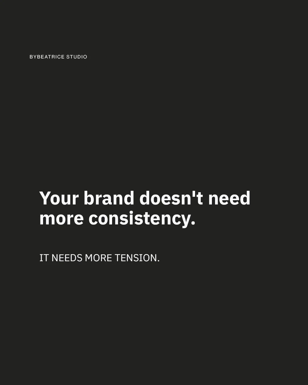 Every branding course tells you to pick 3 colors, 2 fonts, and post the same layout forever.

The brands that actually convert clients? They didn&rsquo;t get there by being consistent.

They got there by being coherent &mdash; which sometimes means k