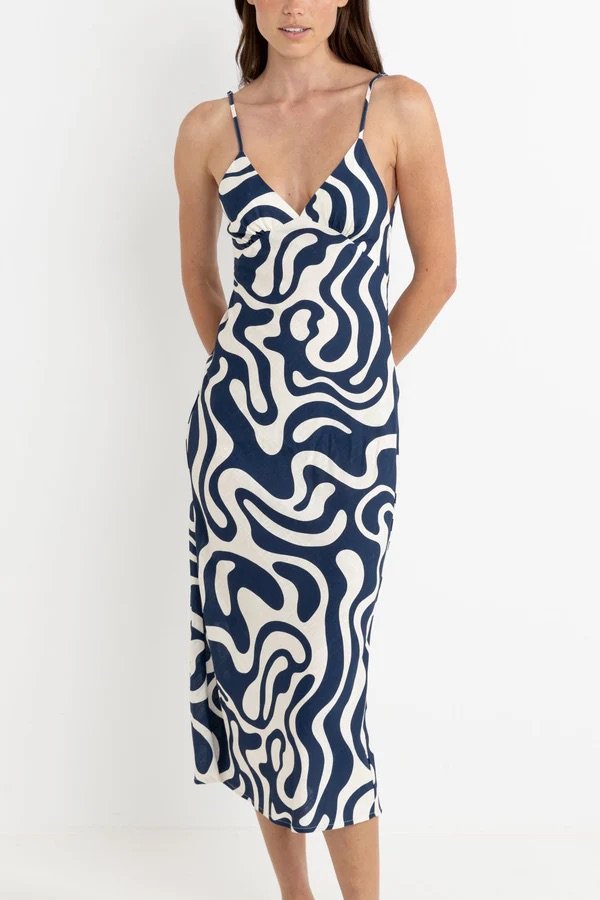 Rhythm Waverly Bias Cut Midi Dress - Ink1.jpeg