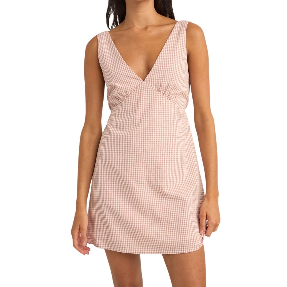 Rhythm Lola Check Mini Dress - Dusty Pink