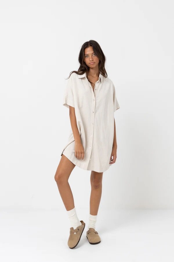 Rhythm Classic Shirt Dress - Oat4.jpeg