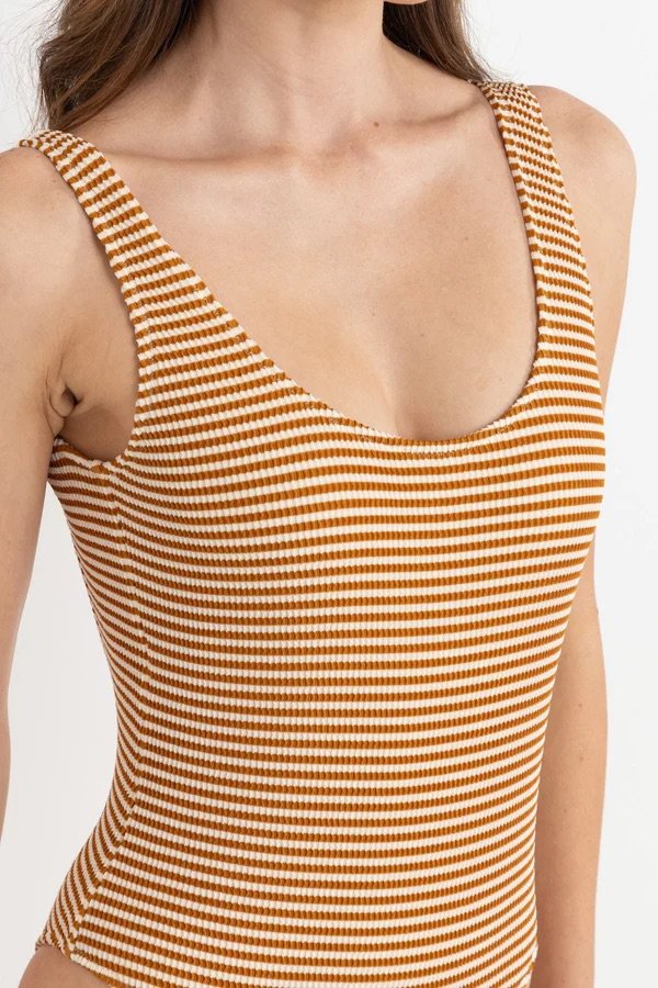 Rhythm Cove Stripe Scoop Neck One Piece - Caramel2.jpeg