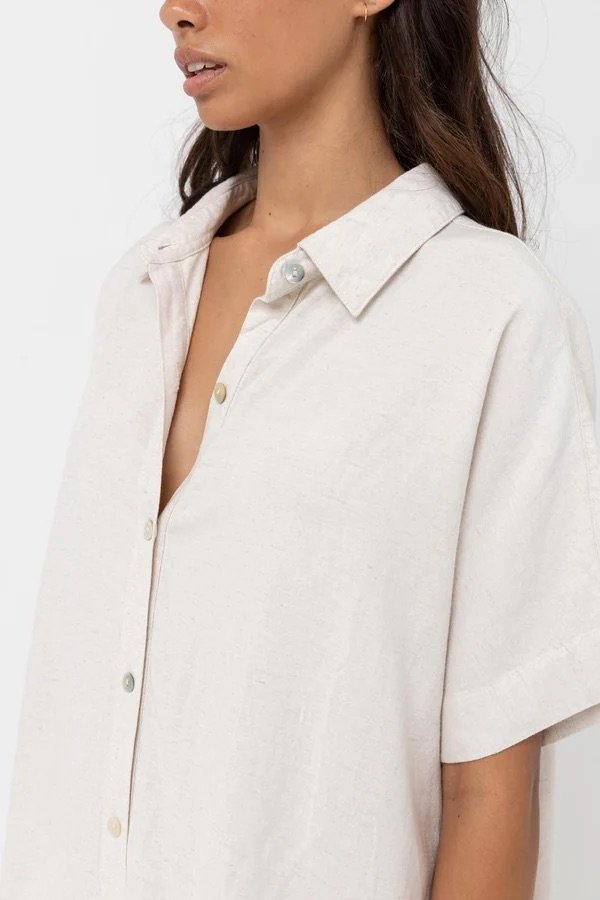 Rhythm Classic Shirt Dress - Oat2.jpeg