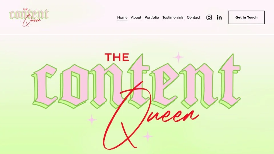 Collage of colorful web design mockups displaying content, recent projects, and a smiling woman in a green outfit at a table.