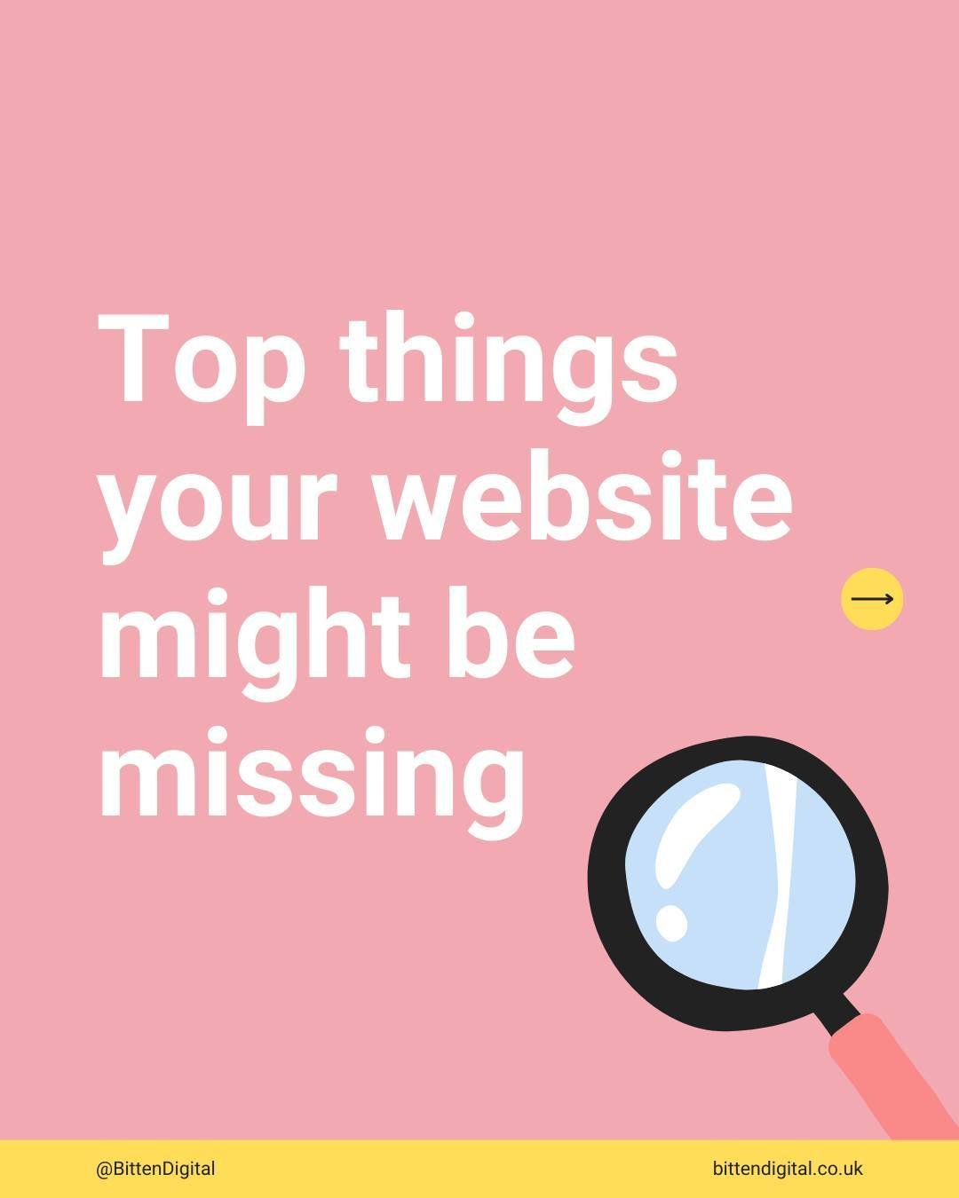 Hate to give you the Monday scaries, but your website might be missing these:

👉  An About page
Of course we want to hear about your brand! Your backstory, what you're about, who you are, where you're based - we're nosey and we want to feel connecte