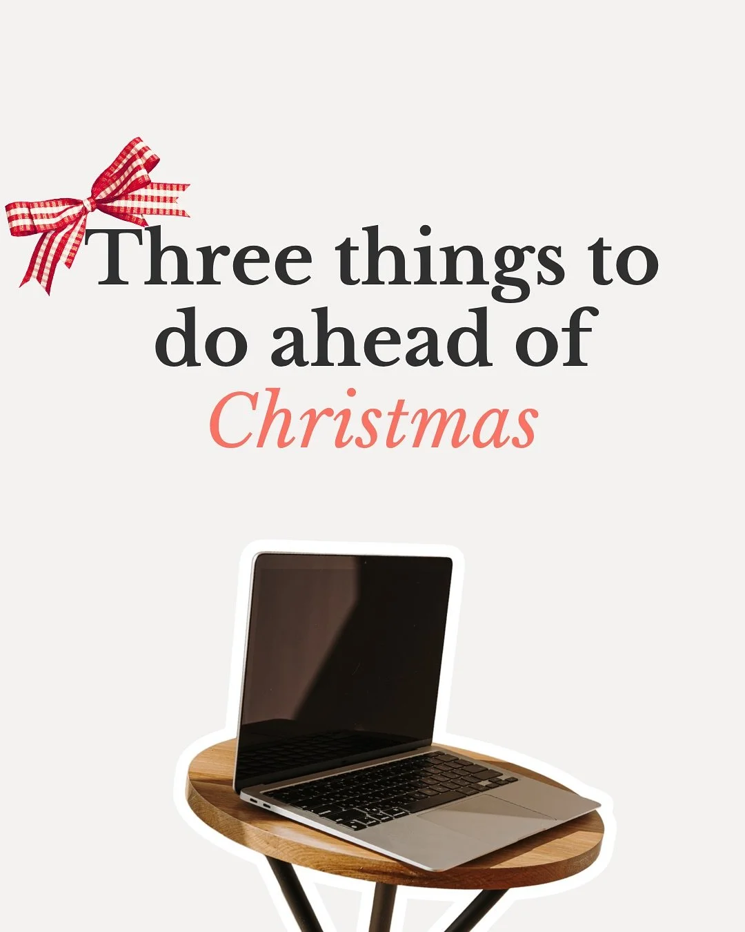 December is just around the corner; here are three things that are key to getting yourself sorted for the final month of the year.🎄💻📒🎁

#Founder #SmallBusinessOwner #FounderLife
