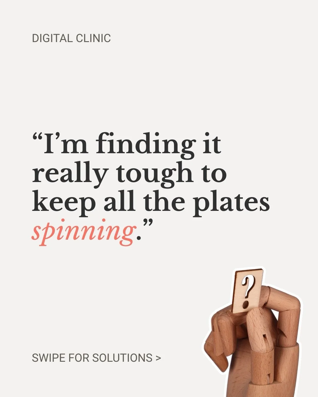 Spinning every plate yourself is exhausting. Take a breath - you don&rsquo;t have to do it all today. 💛

Running a business is a marathon, not a sprint. Focus on one small digital task you can simplify, automate, or set down this week, and give your