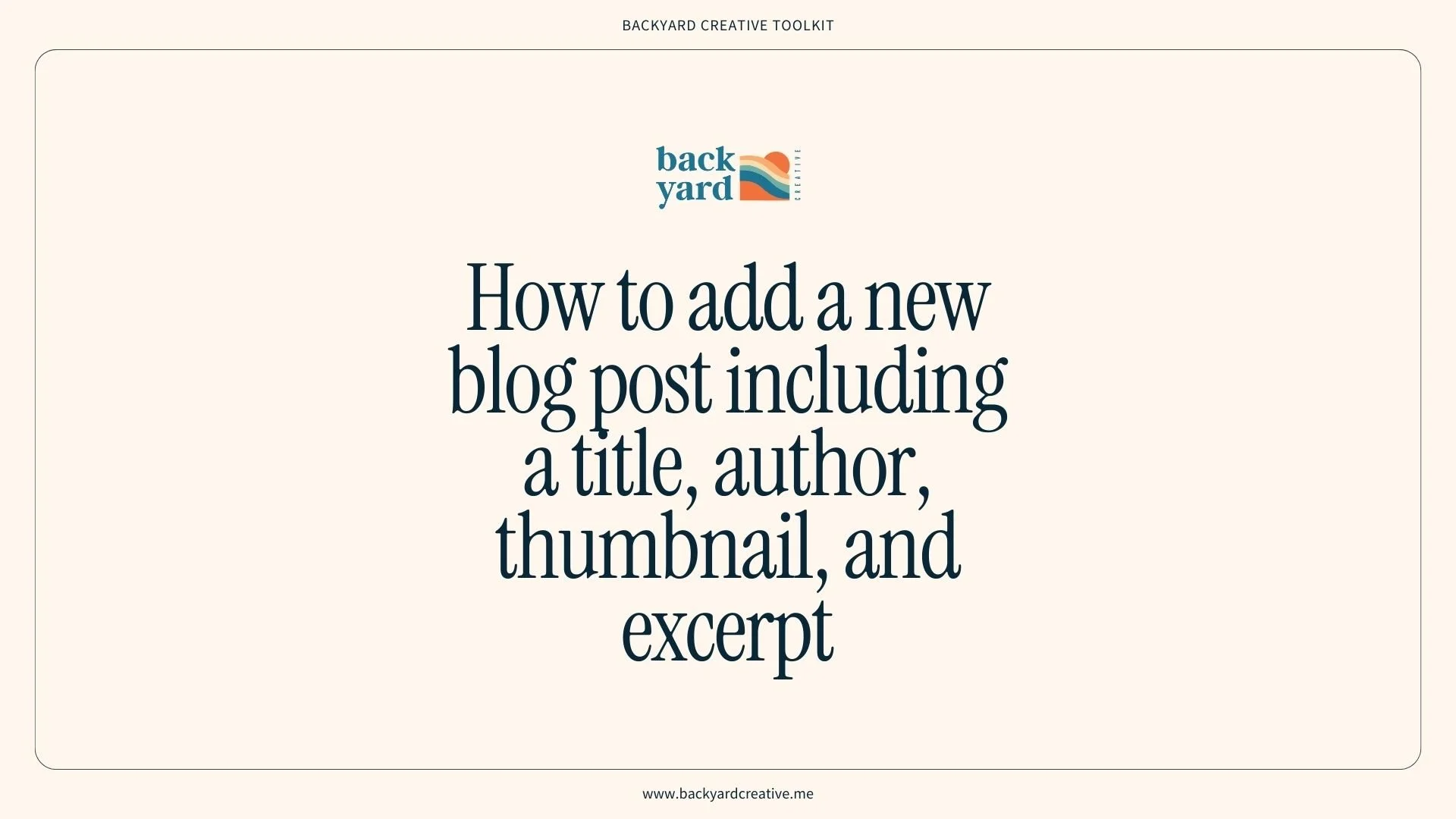 How to add a new blog post including a title, author, thumbnail, and excerpt