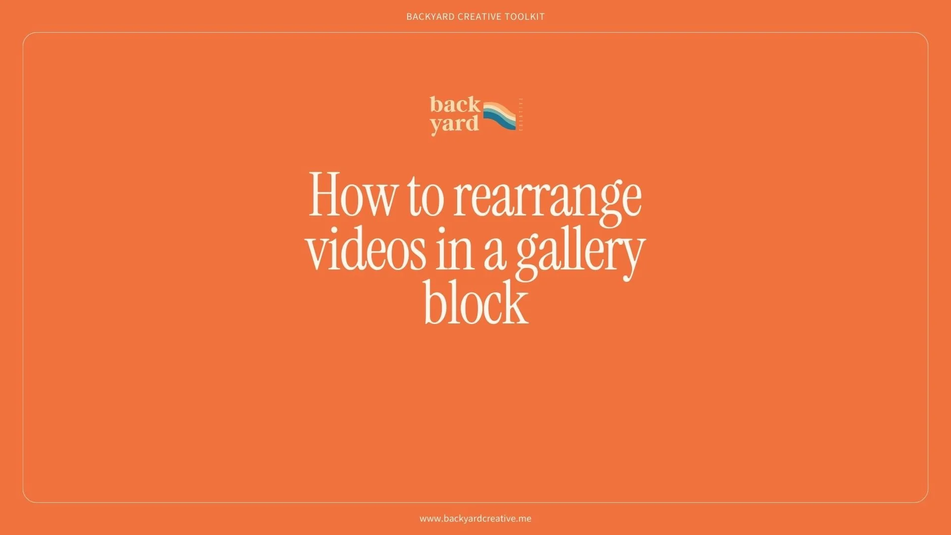 How to rearrange videos in a gallery block