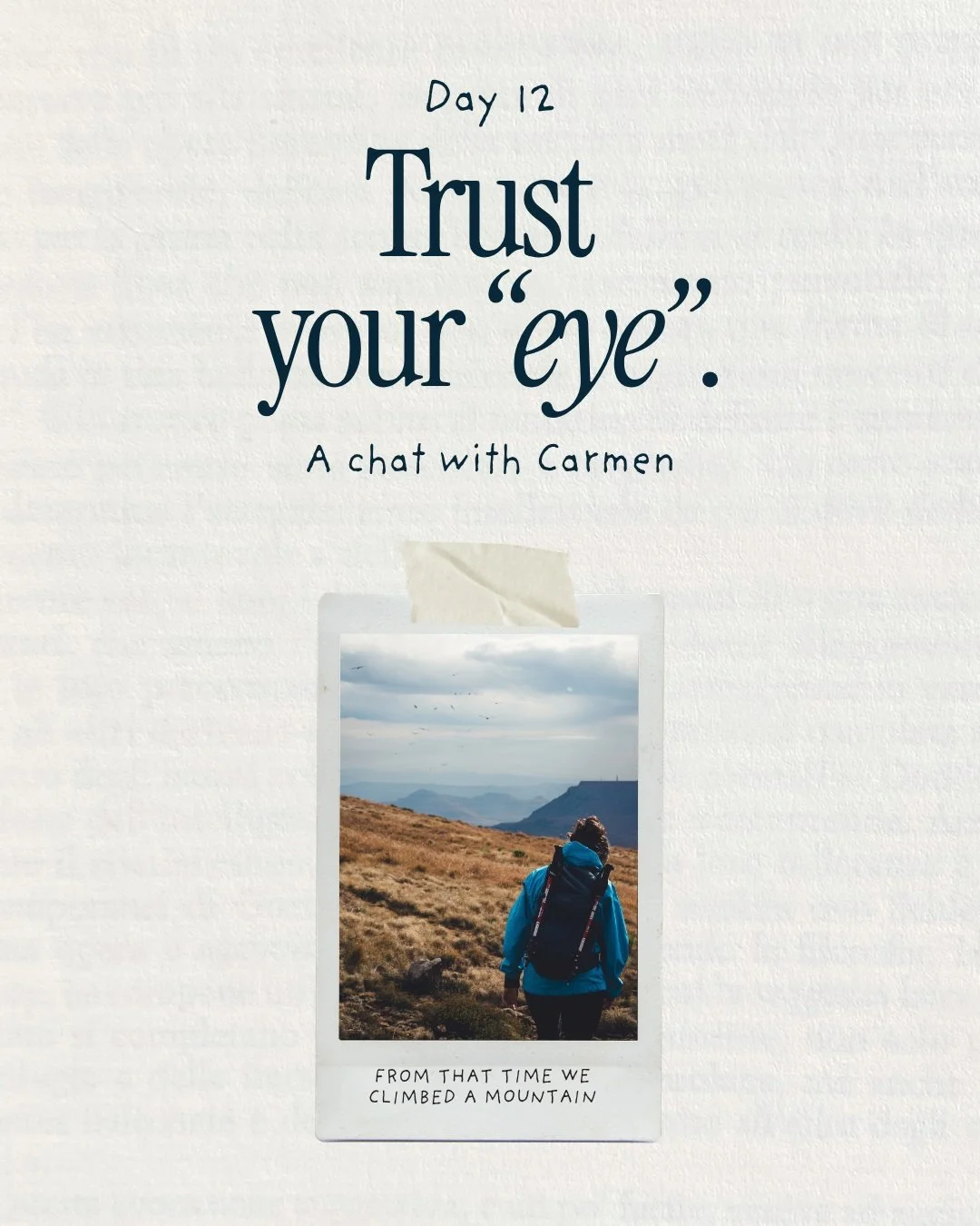While we stood in the middle of a room stacked with second hand books and both felt a little overwhelmed by the sheer volume of items to look at, Carmen said: "Trust your eye."

In any secondhand store, you can go shelf by shelf, row by row