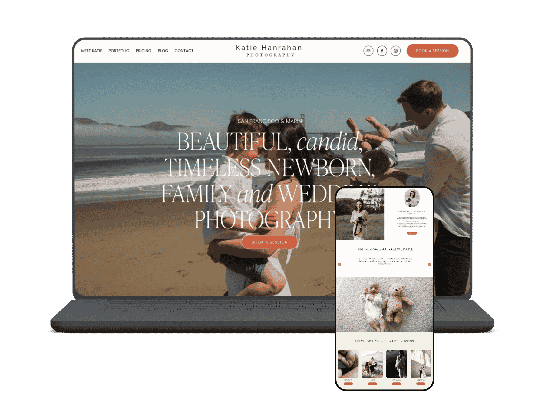 Katie Hanrahan had outgrown her old website design, here's the new look!