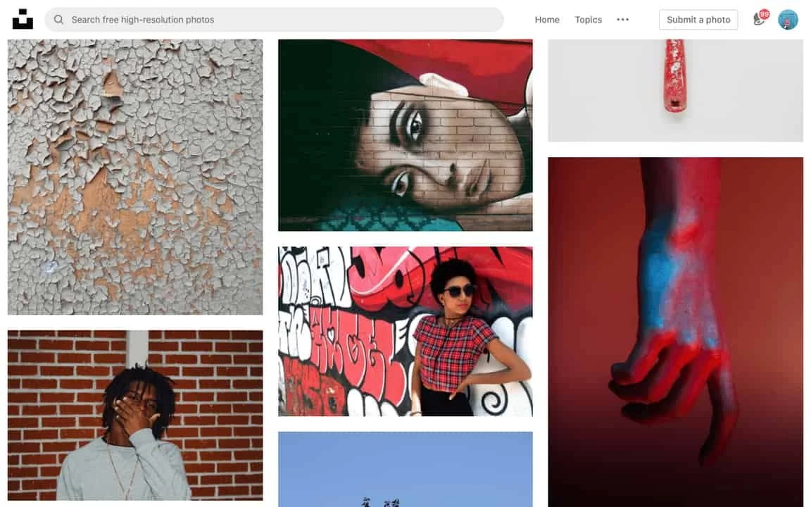Bold sporty reds colour palette