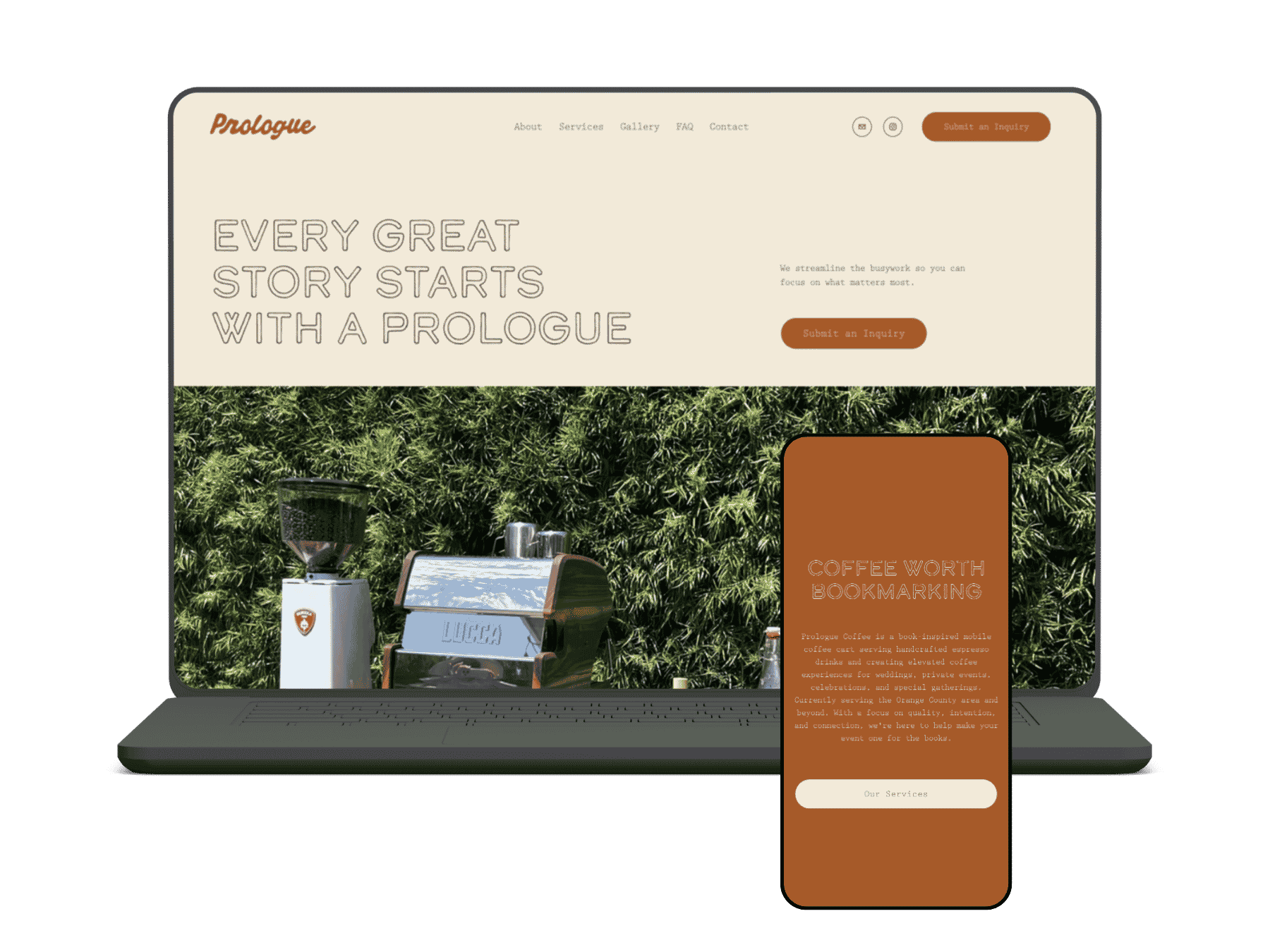 I helped events-based coffee company Prologue Coffee get online fast!