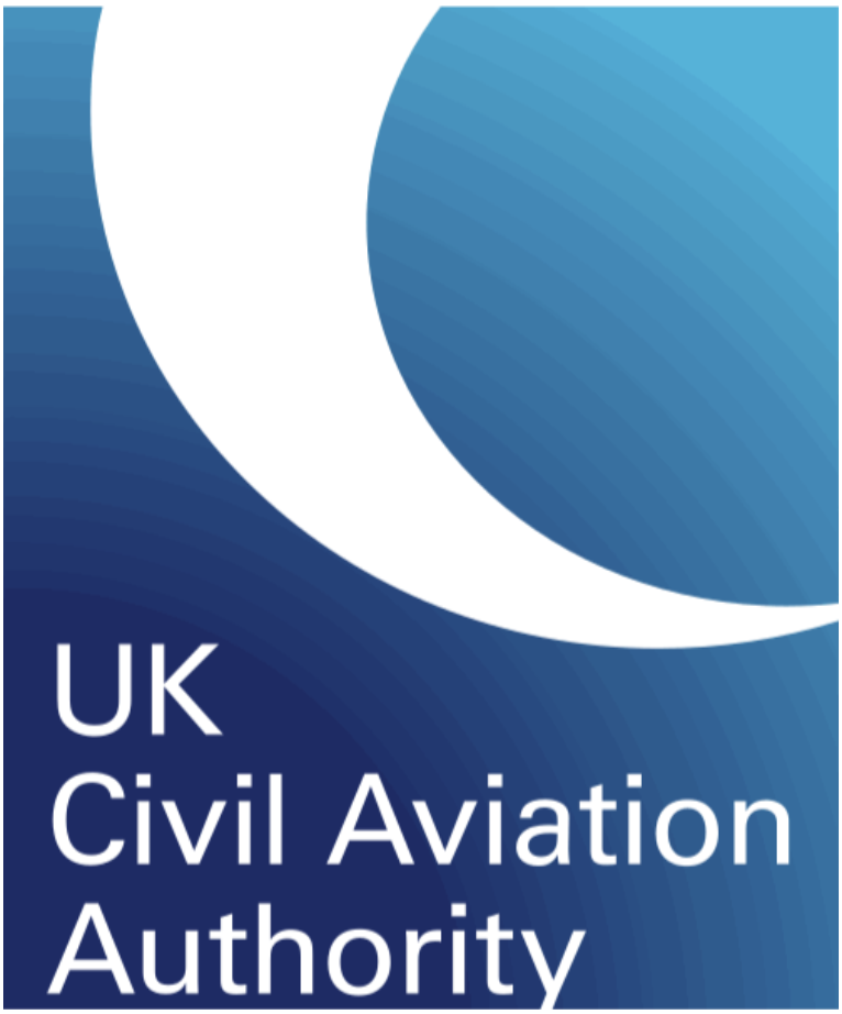 The Logo of the CAA, Civil Aviation Authority to represent Lewis Whyld's holding of the A2 CofC and GVC certifications from the governing body.