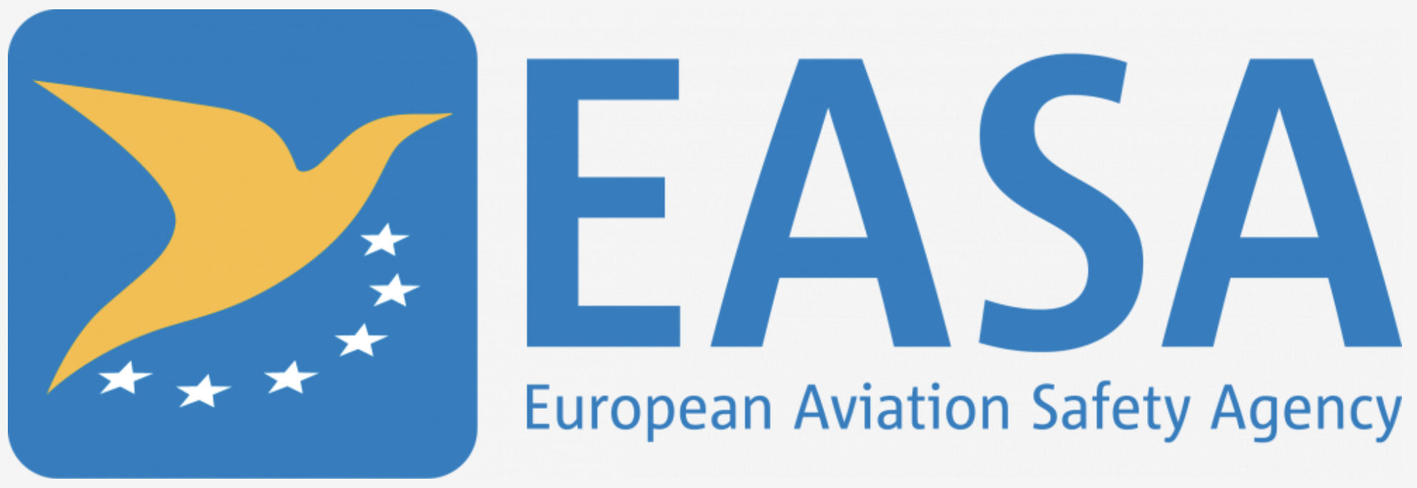 Logo of EASA, the European Aviation Safety Agency to highlight Lewis Whyld has EASA A1, A2, A3 and STS qualifications.