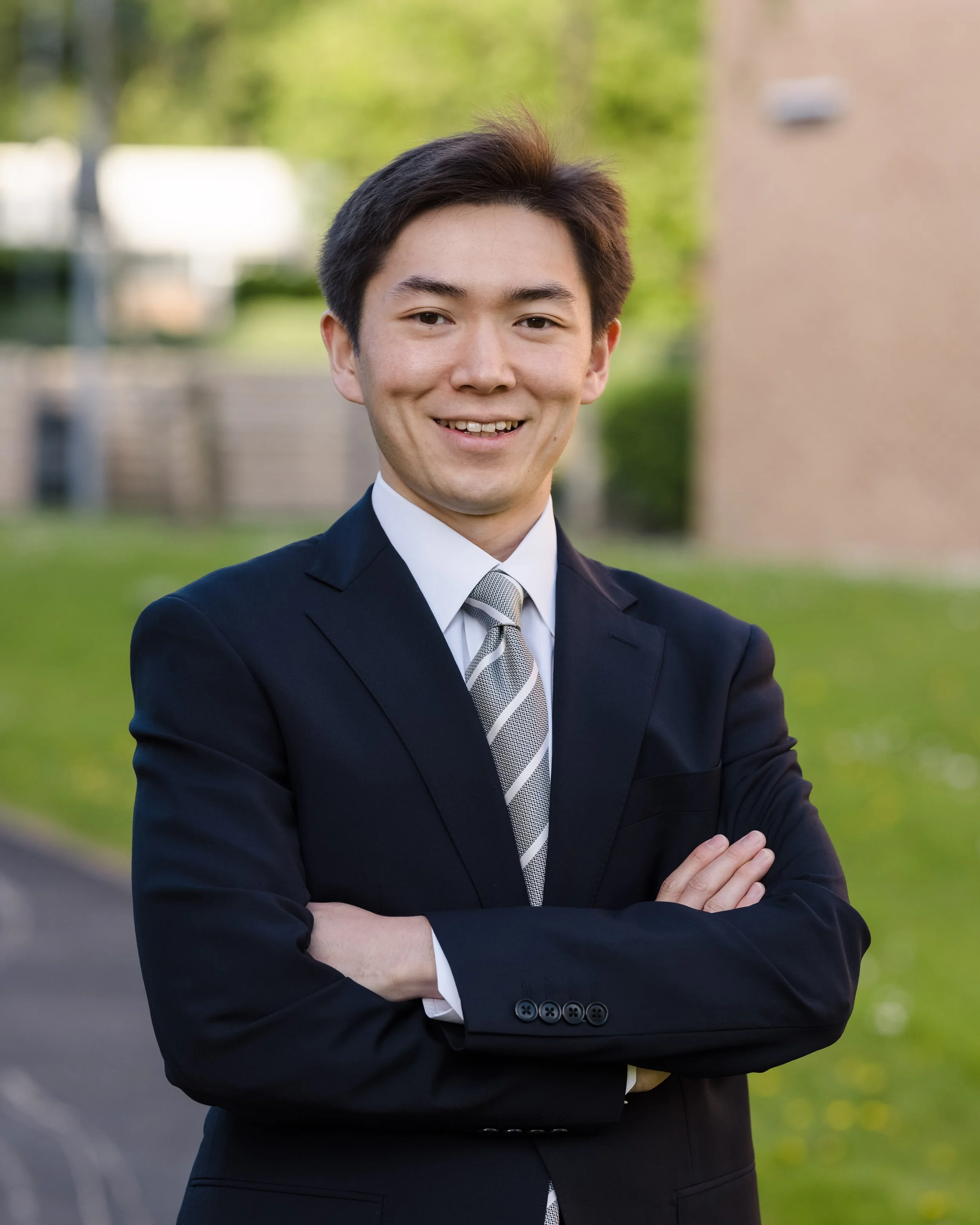 Professional outdoor business headshot photographed in Lancaster using natural light