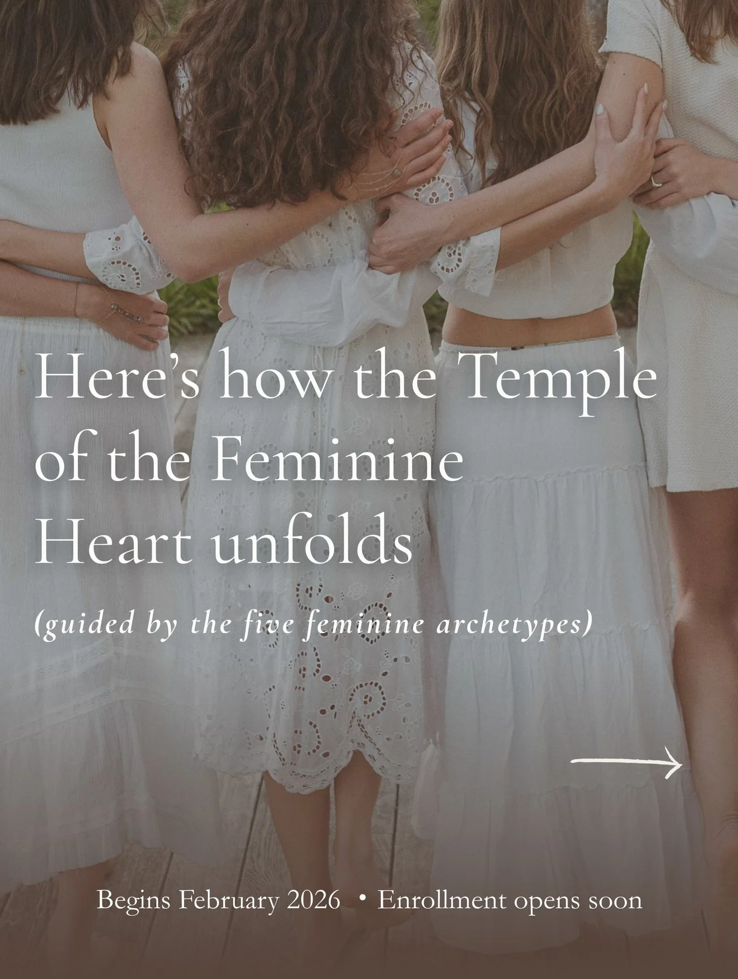The feminine isn&rsquo;t one thing - she&rsquo;s many. And inside every woman, there are seasons, elements, and archetypes that shape how she loves, leads, rests, and rises.

This is the heart of Temple of the Feminine Heart: a year of remembering th