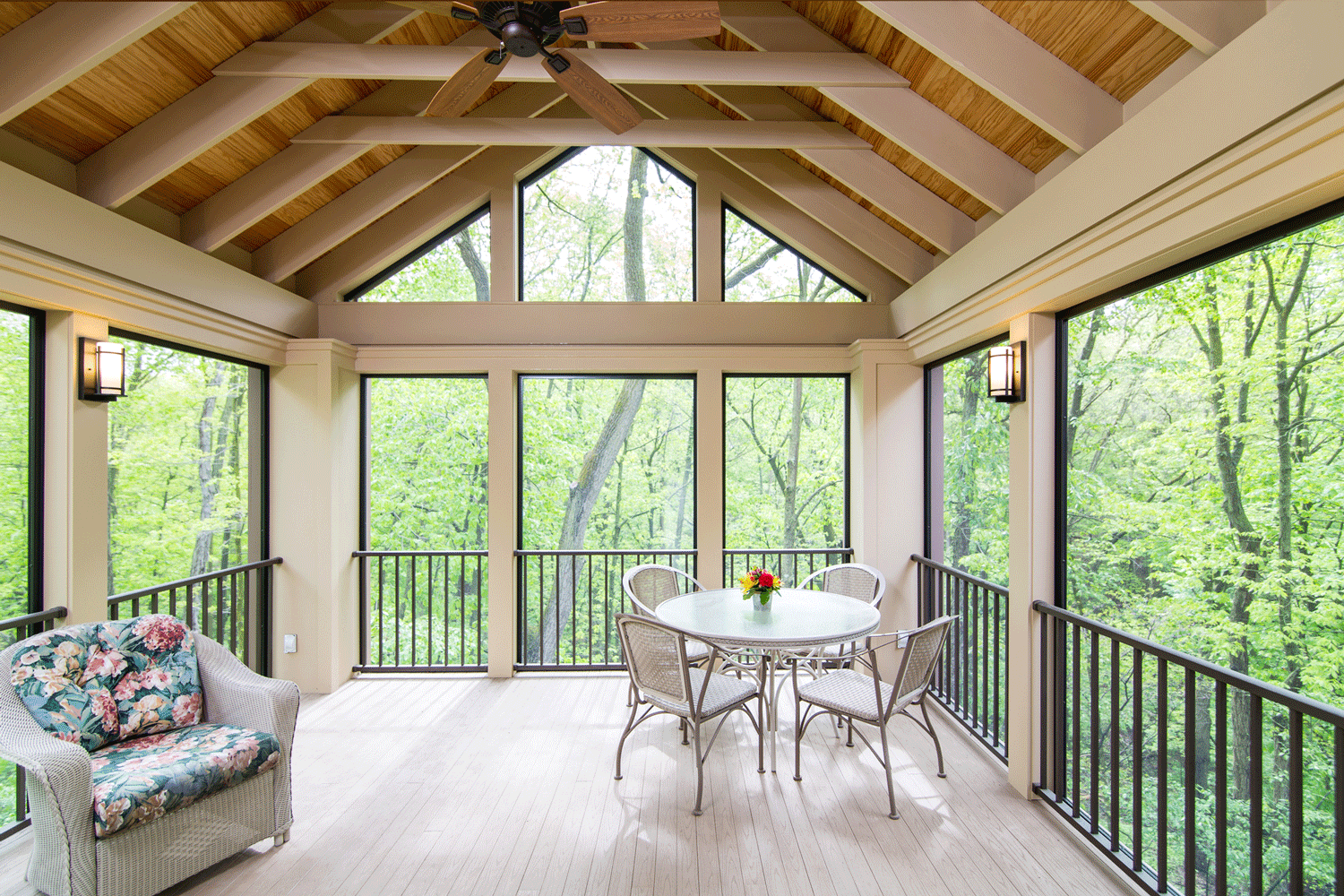 screened porch in the treetops.