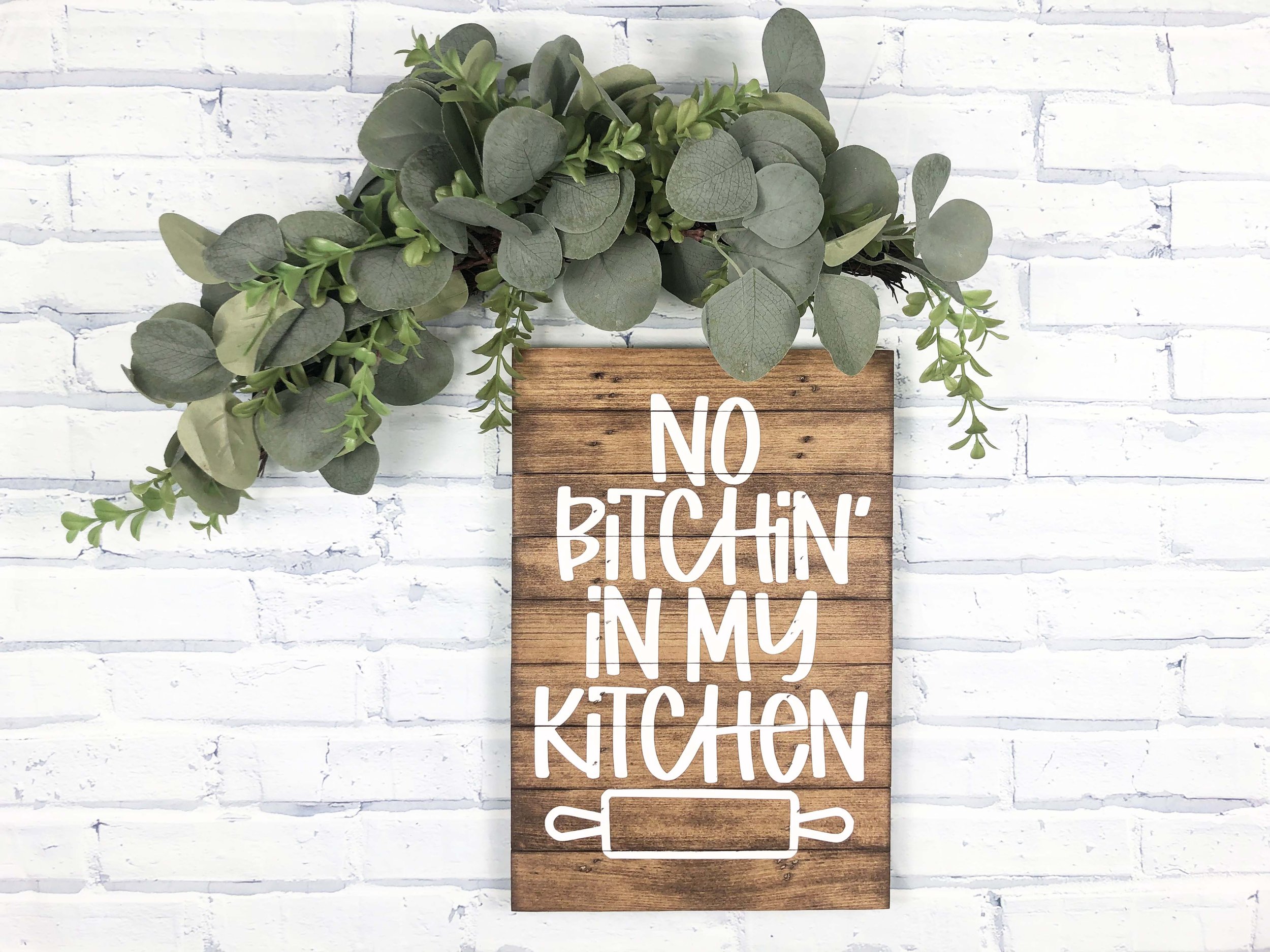 No Bitchin' In My Kitchen Box Sign, Funny Kitchen Decor