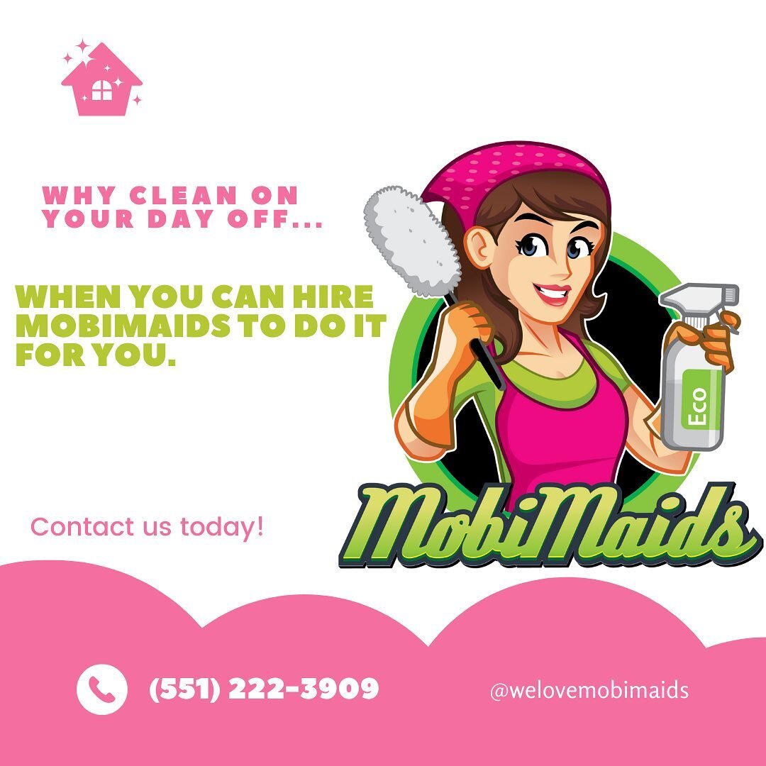 Enjoy your day off and let us do the work for you! 
#mobimaids #cleaner