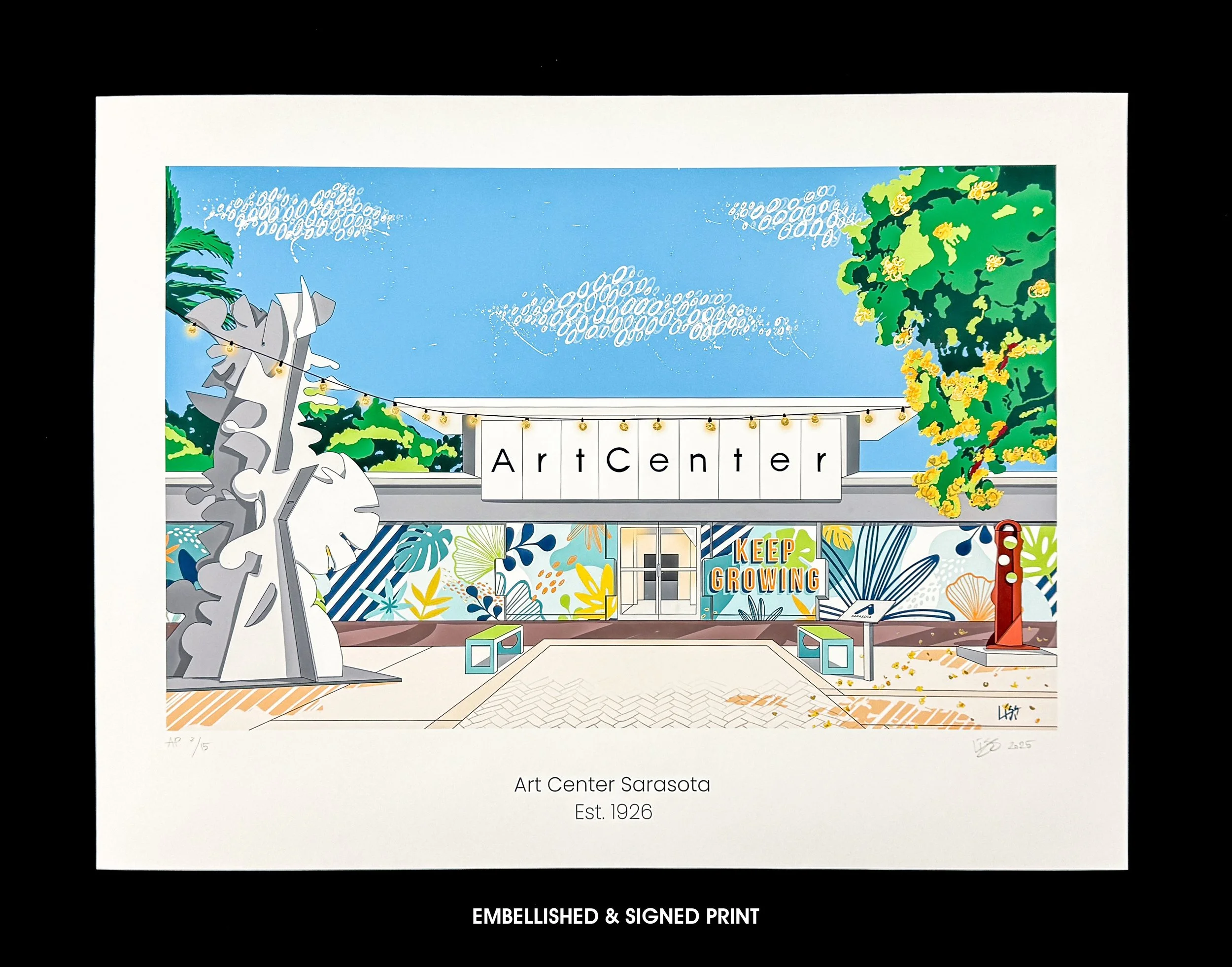 Signed and embellished commemorative 100th anniversary print