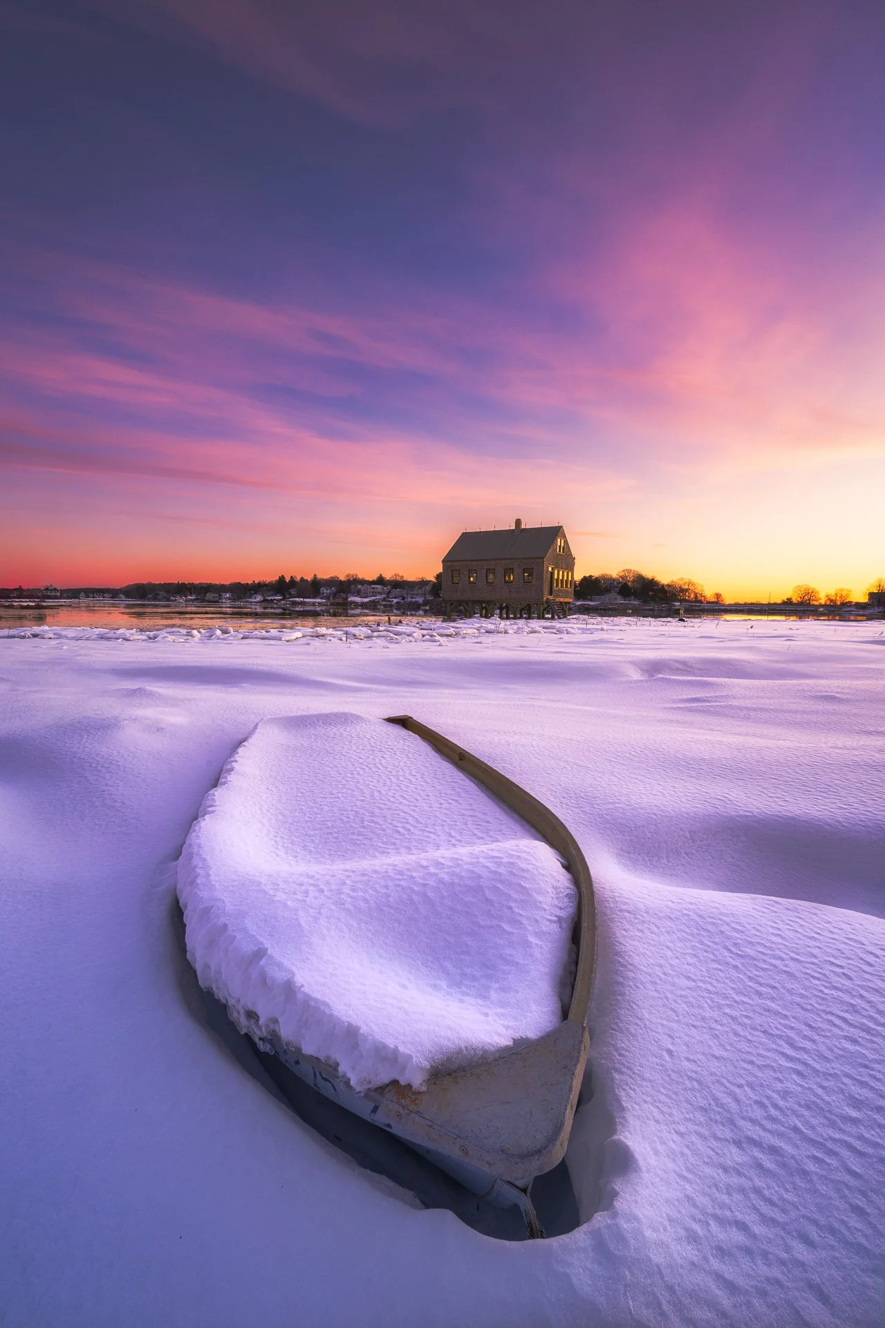 Deep Winter Scene along the southern coast of Maine