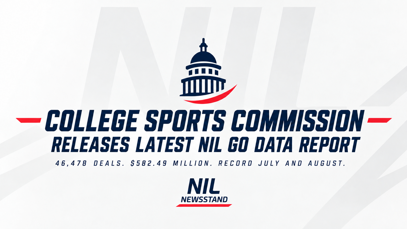      
  

 
  
     

 

   

   

     
      NIL Go Data Reports
     

     
      College Sports Commission Releases Latest NIL Go Data Report
     

     
      September 9, 2026
     

   


   

   

     
     

       

         

       

 