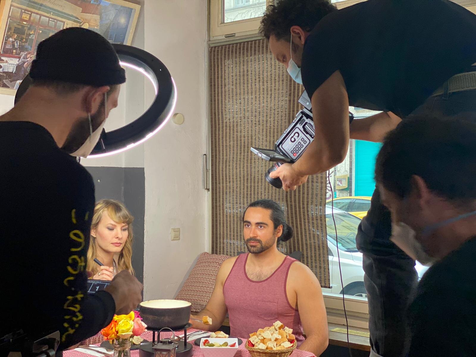 Shooting the fresh made Fondue.
