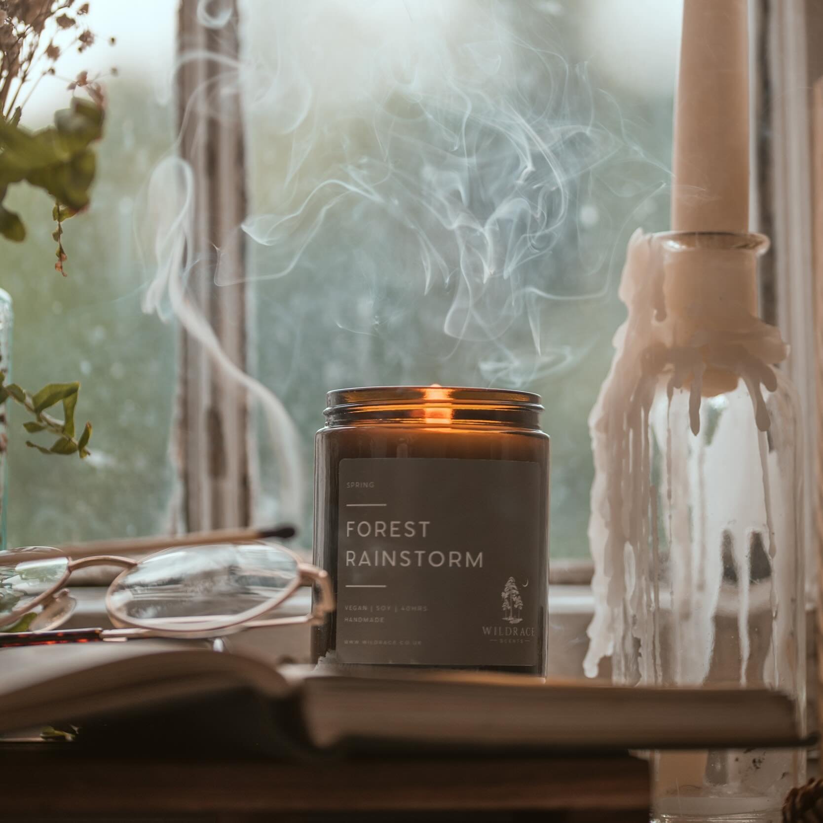 Love this shot of our very popular Forest Rainstorm candle 🌲 🌧️ 

This candle brings in so many of you and it&rsquo;s genuinely hard to find people that haven&rsquo;t tried Forest Rainstorm&hellip; have you? 

#raincandle #petrichor #wildrace #cand