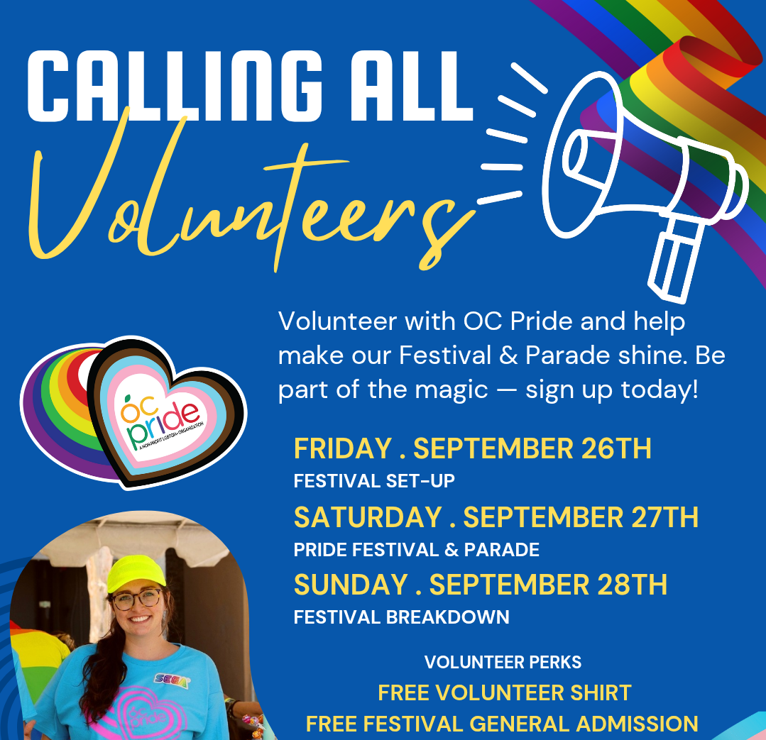 Volunteer for the 2025 Orange County Pride Festival & Parade!