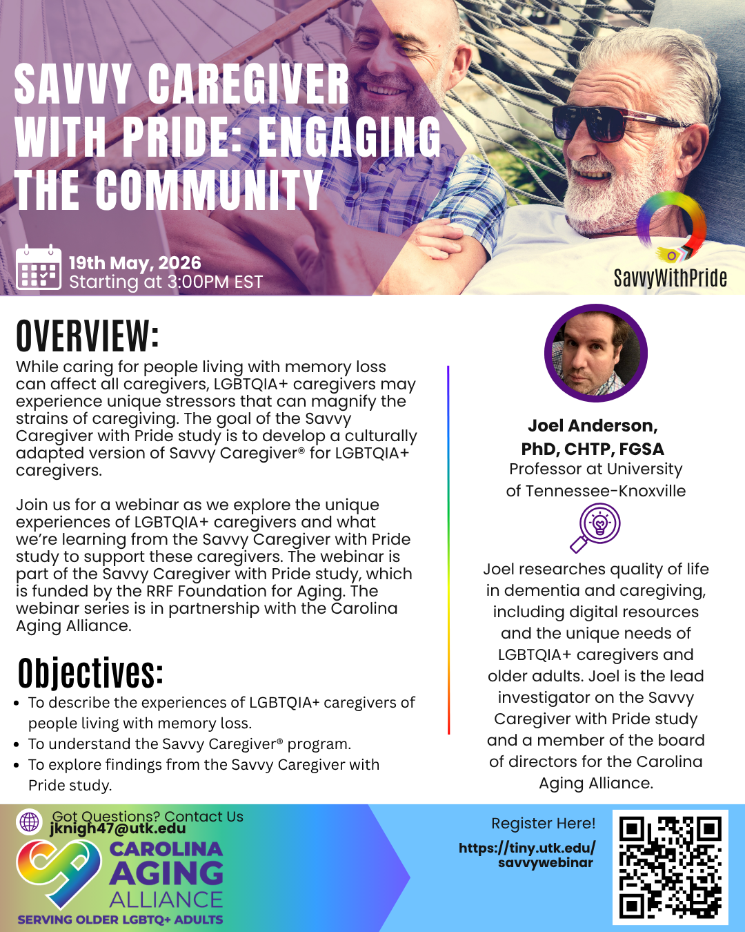 Savvy + Carolina Aging Alliance Webinar Series