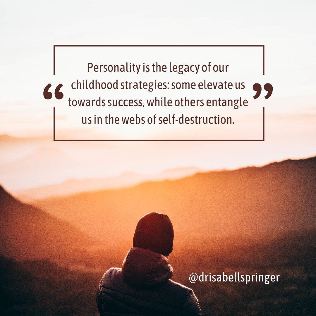Our personality is largely shaped by the survival strategies we devised during childhood. Although some of these strategies remain beneficial today, others may be detrimental to our well-being.

By acknowledging this, we can consciously choose to let