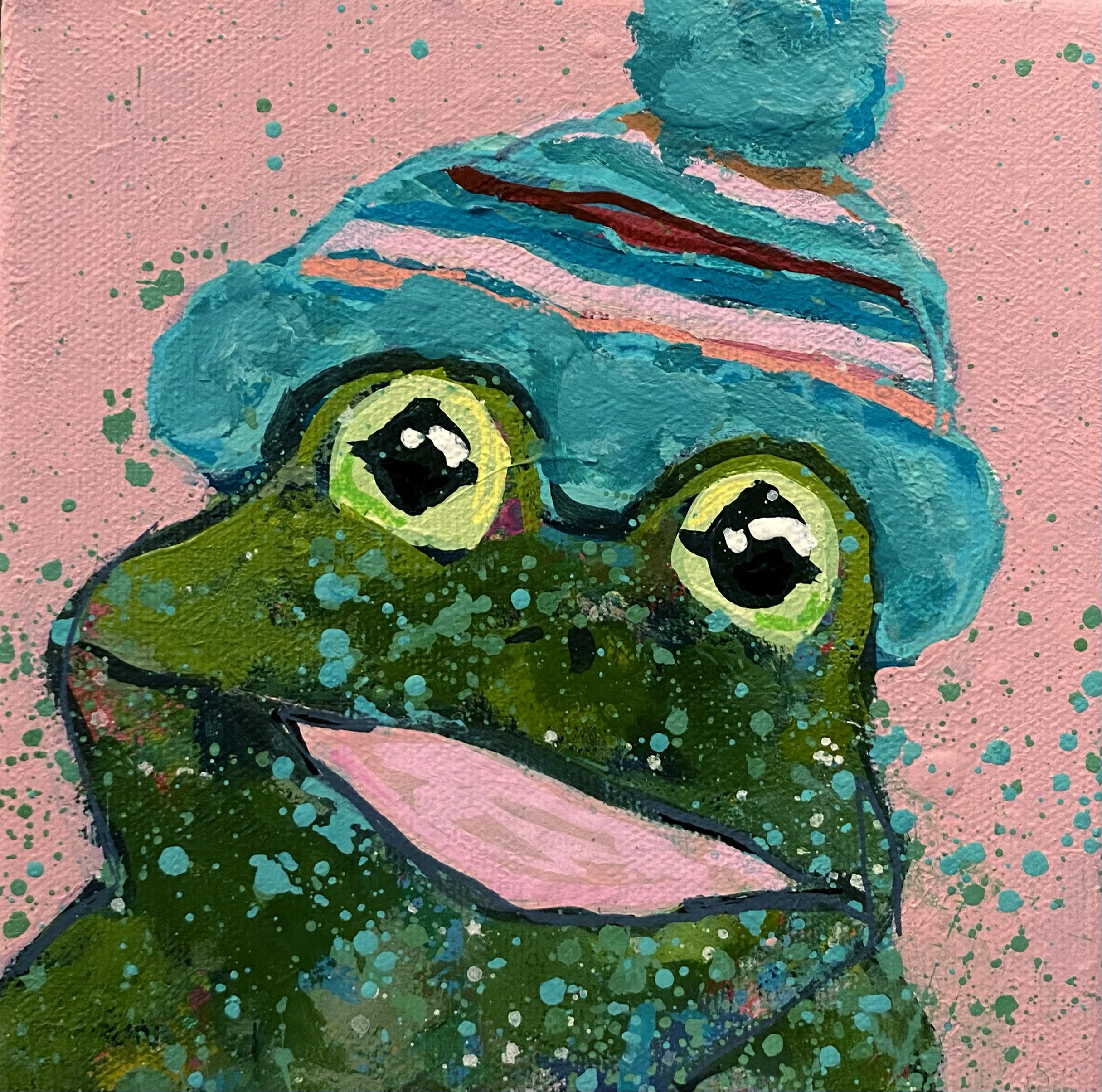 "Snowden", 6x6 original painting on canvas