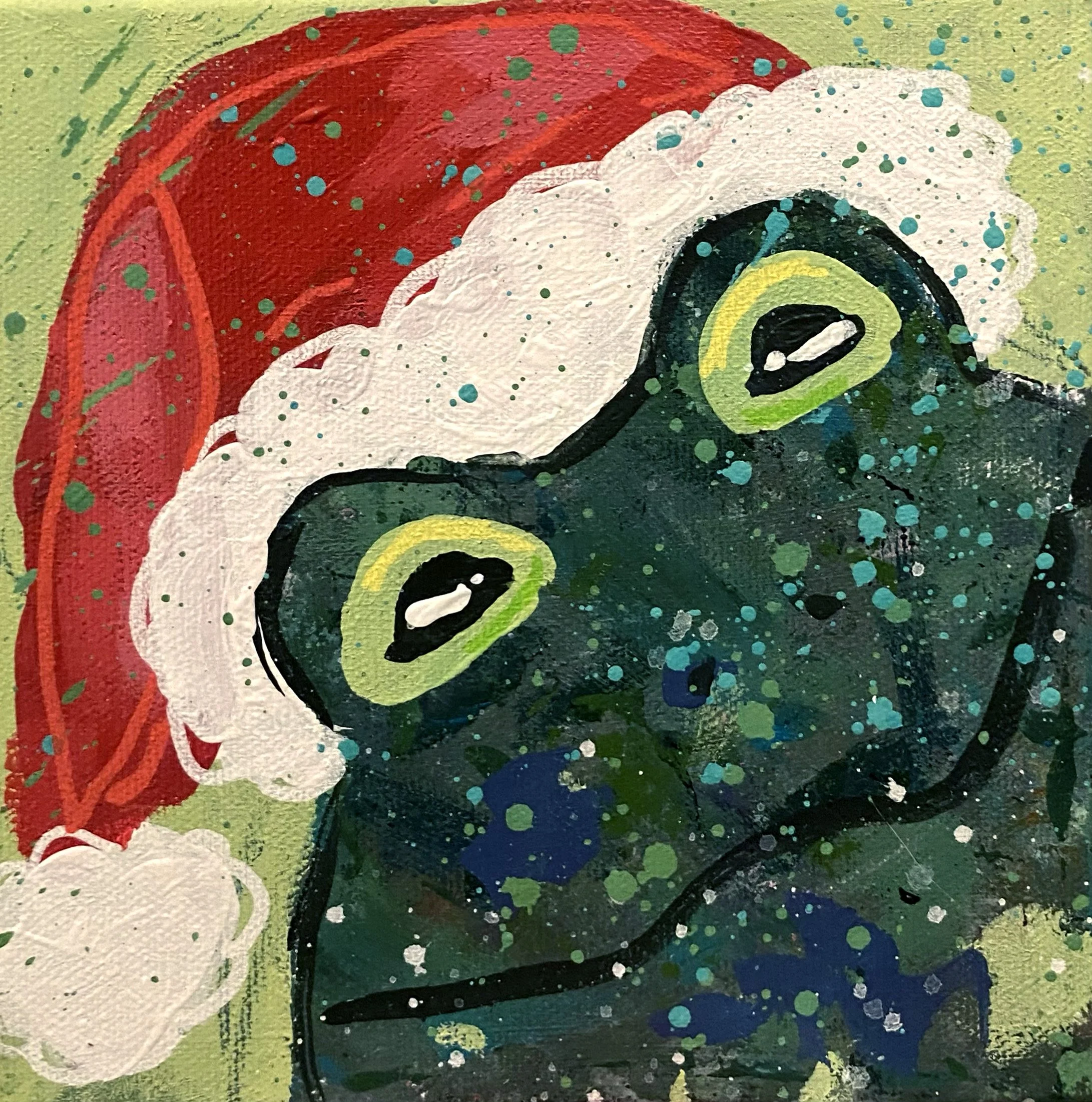 "Flick", 6x6 original painting on canvas