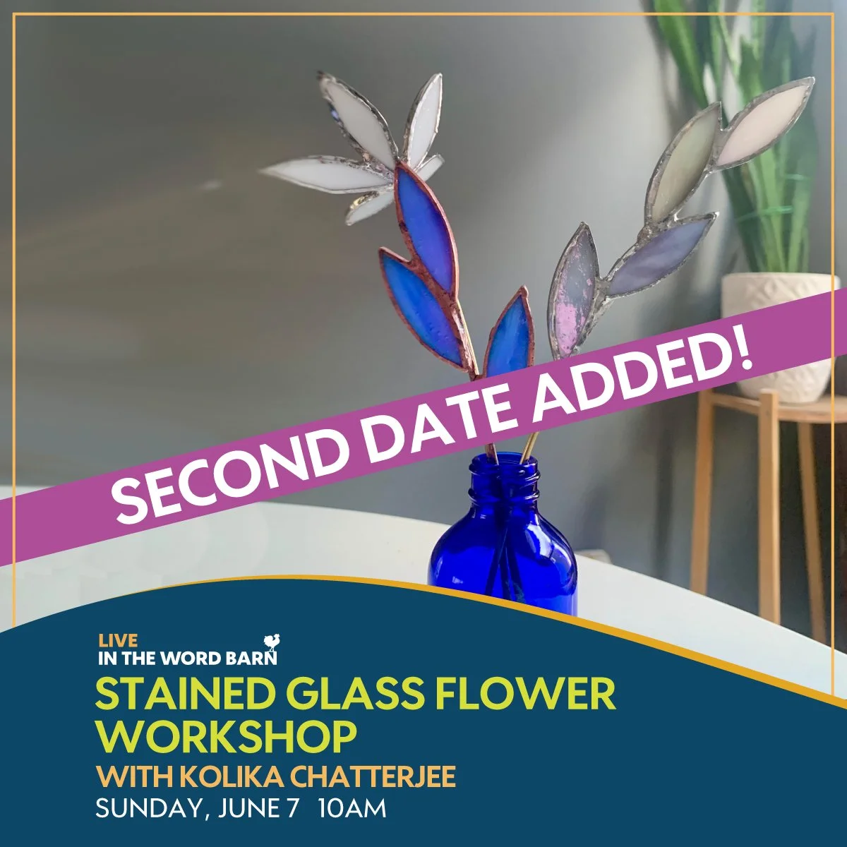 Stained Glass Flower Workshop w/artist Kolika Chatterjee