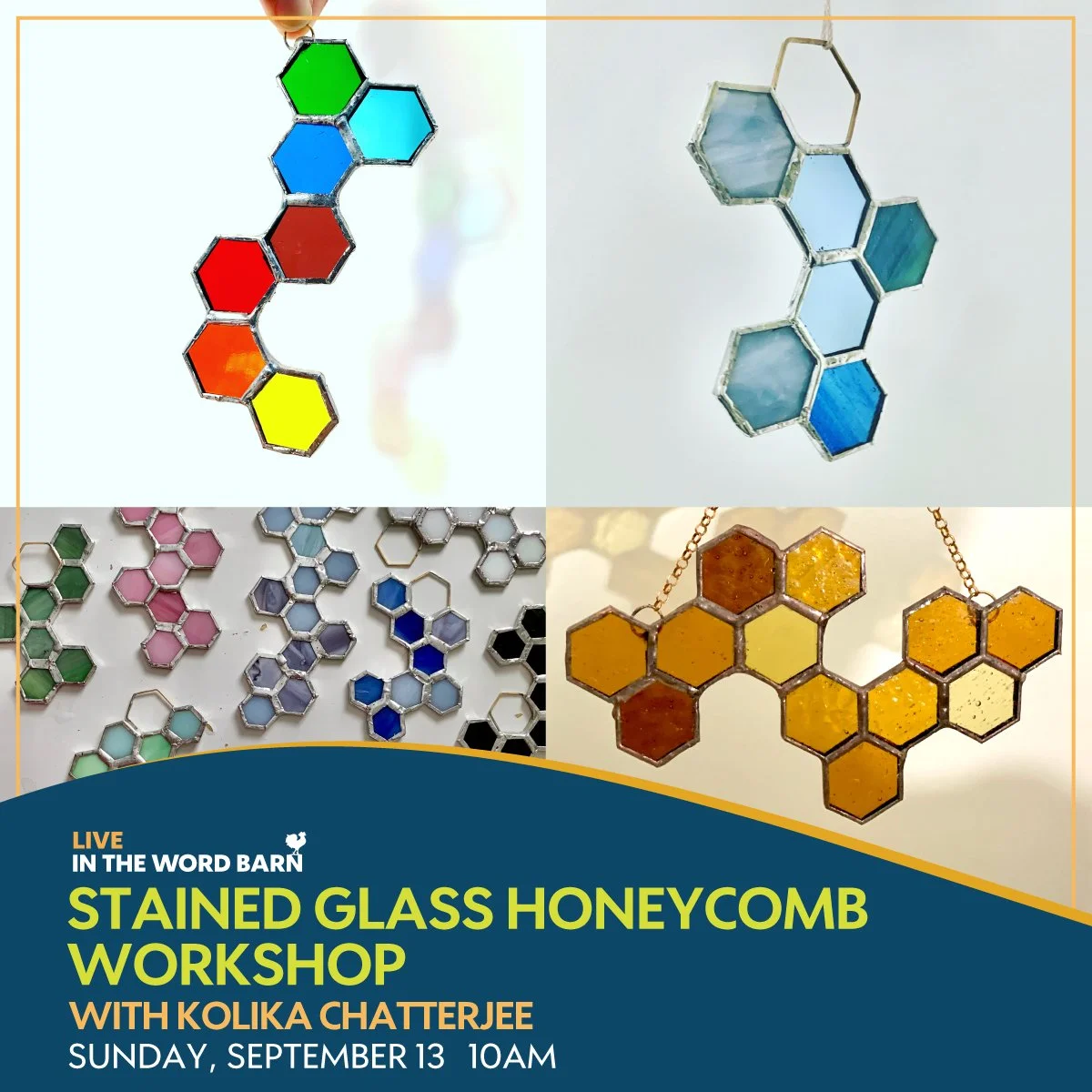 Stained Glass Honeycomb Workshop w/artist Kolika Chatterjee
