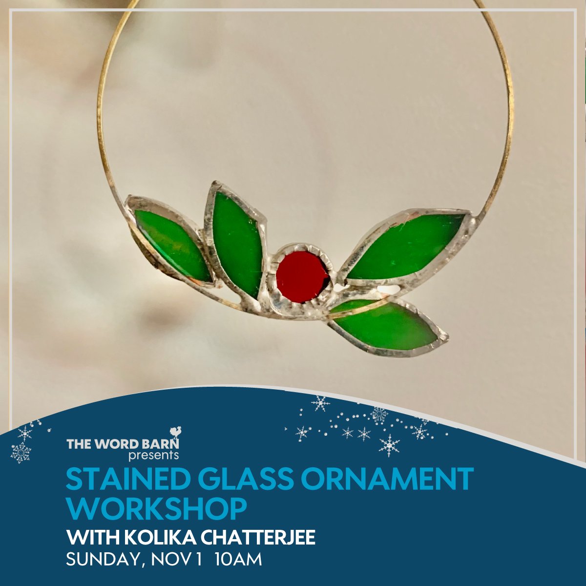 Stained Glass Ornament Workshop w/artist Kolika Chatterjee
