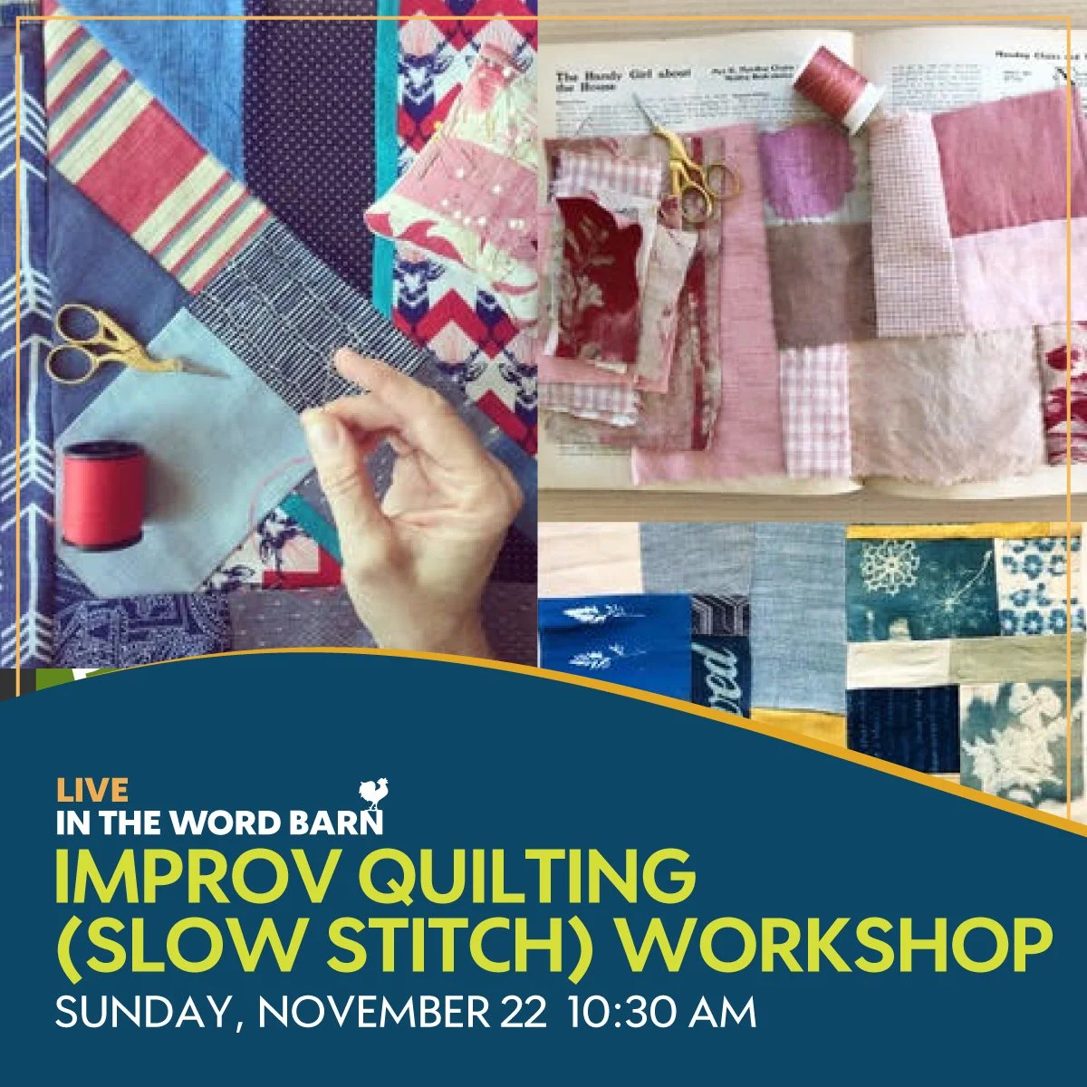 Improv Quilting (aka ‘slow stitch’) Workshop