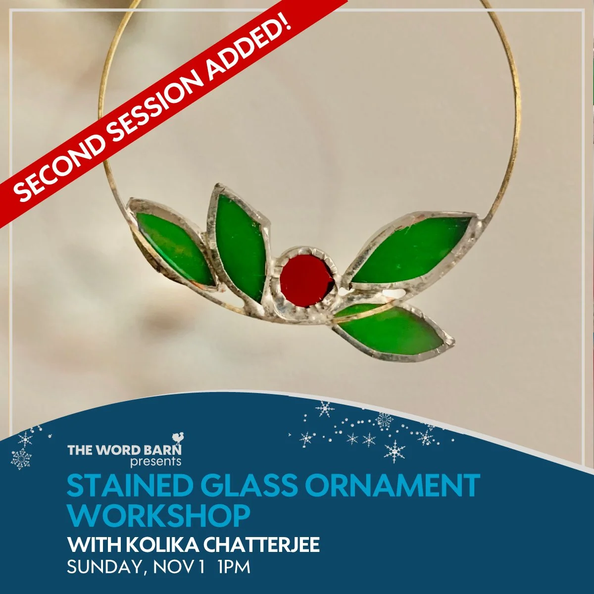 Stained Glass Ornament Workshop w/artist Kolika Chatterjee - Second Session