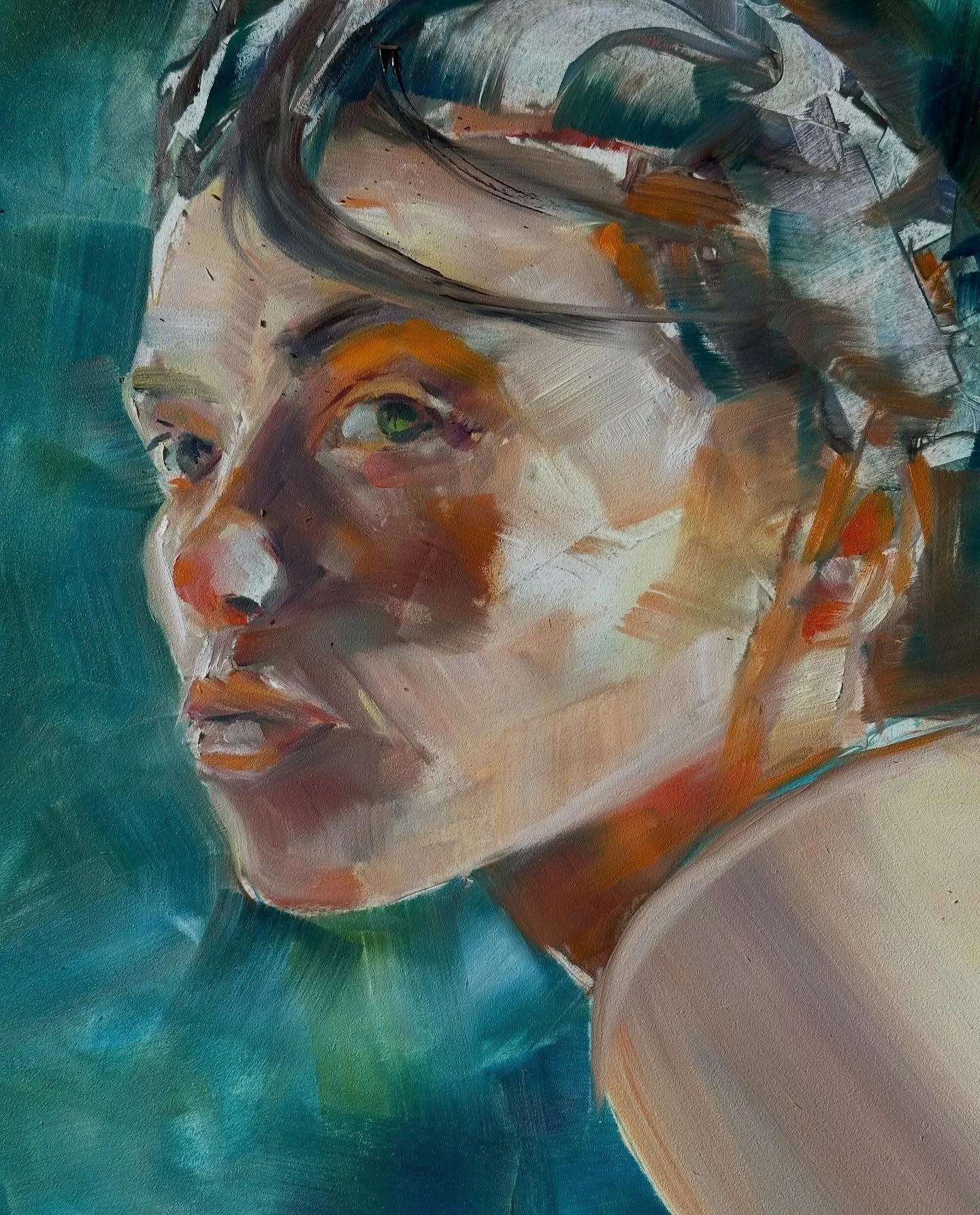 My First ever oil painting. - a 2.5 hour study. 

Moving away from precision and into something looser, more instinctive.

This is a new direction for me &mdash; and I&rsquo;m excited to see where it goes.

Thanks to @seabournes_studios and @torstenw