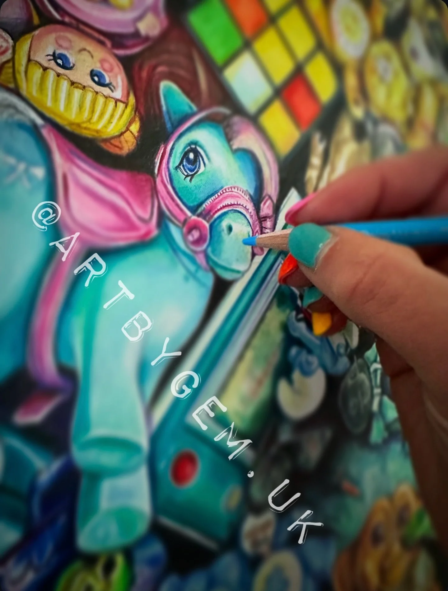 Another snippet of this drawing - it&rsquo;s got sooo many 80s toys in it. Maybe it has your favourite too?

I&rsquo;ve loved working on this piece. Just some more details to add and it will be finished! 

Excited to launch prints of this one

#80sto